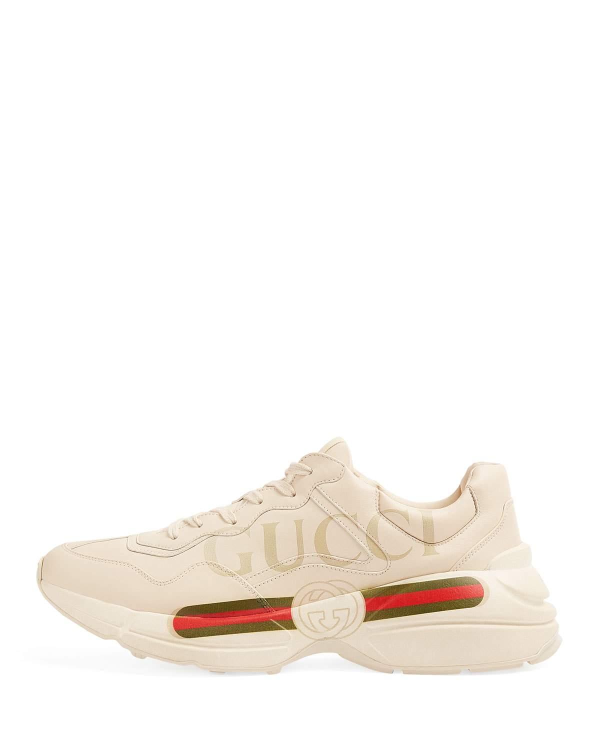 gucci white vintage logo rhyton sneakers