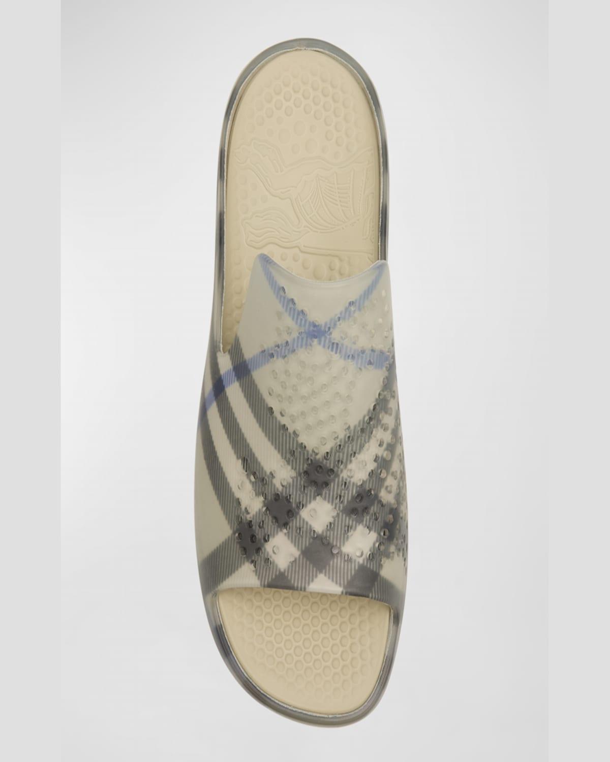 Burberry Stingray Check Rubber Slide Sandals for Men Lyst