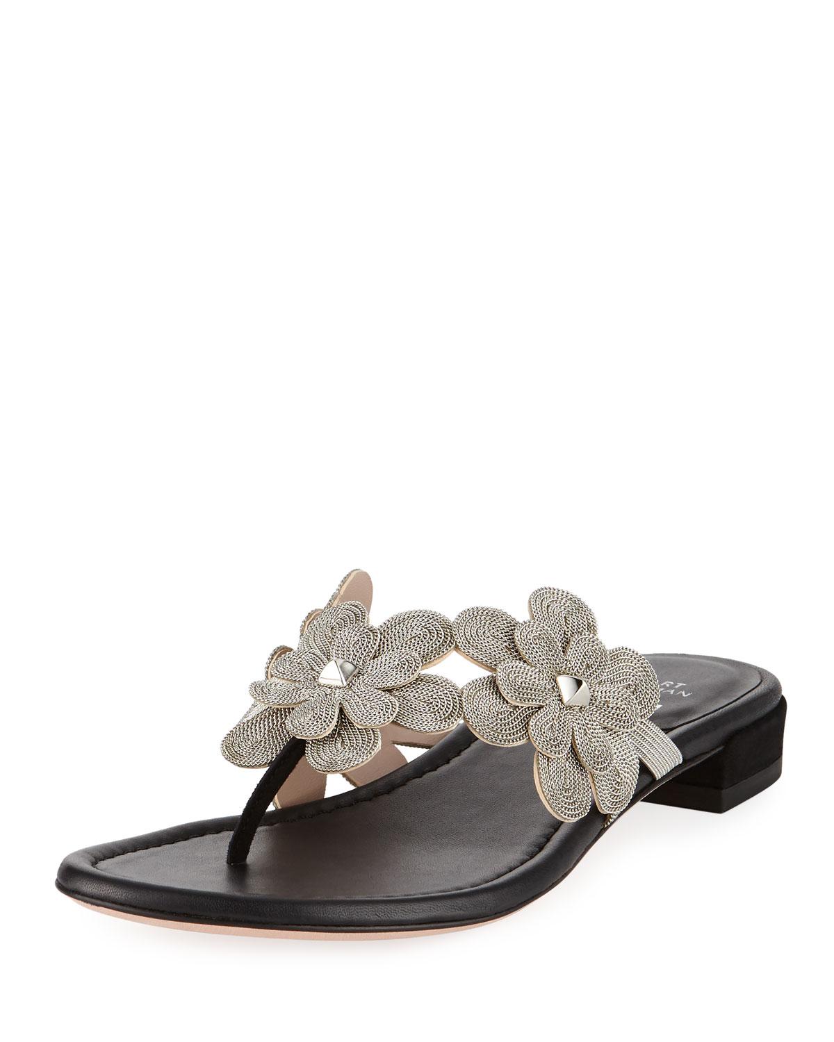 stuart weitzman black flat sandals