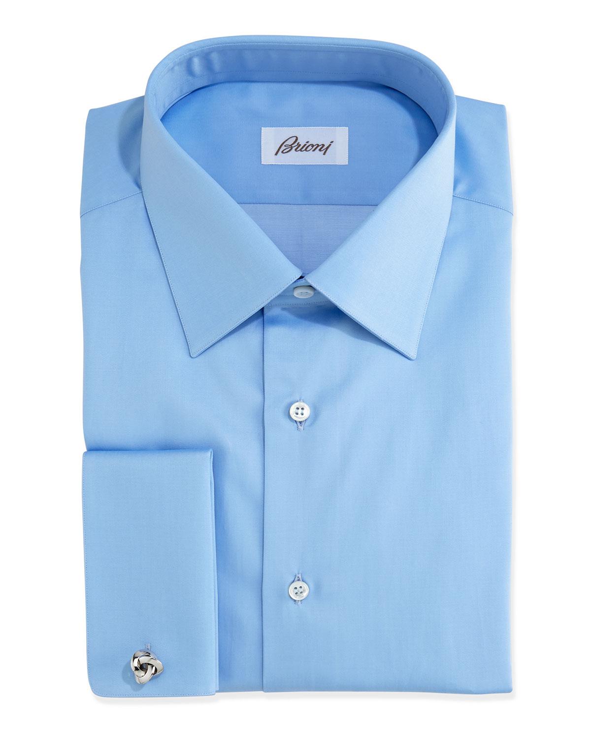 Brioni Solid French-cuff Dress Shirt, Blue for Men - Save 10% - Lyst