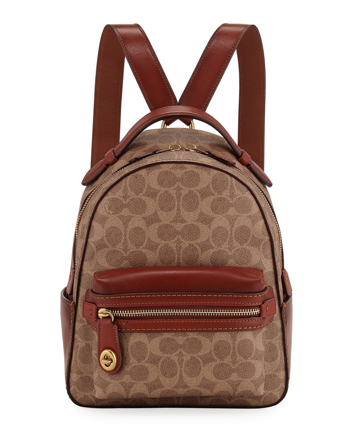 COACH Campus 23 Signature Coated Canvas Backpack in Tan Rust (Brown) Lyst