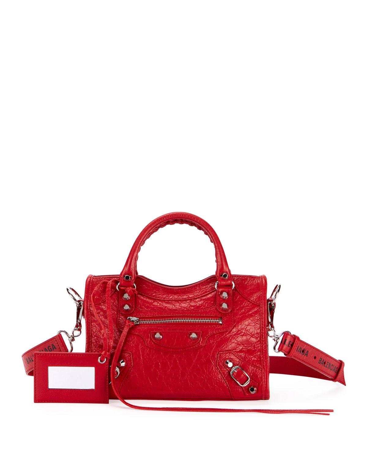 Balenciaga Leather Classic Mini City Aj Shoulder Bag in Red/Black (Red) -  Lyst