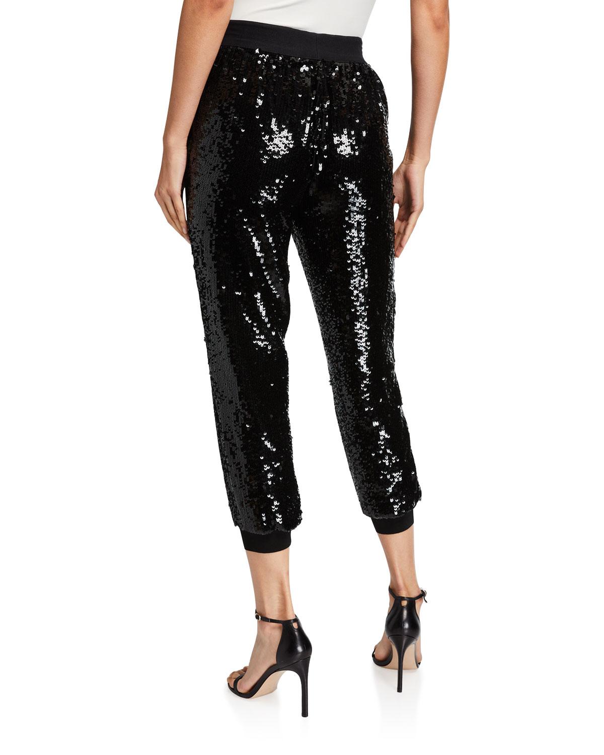 alice and olivia sequin joggers