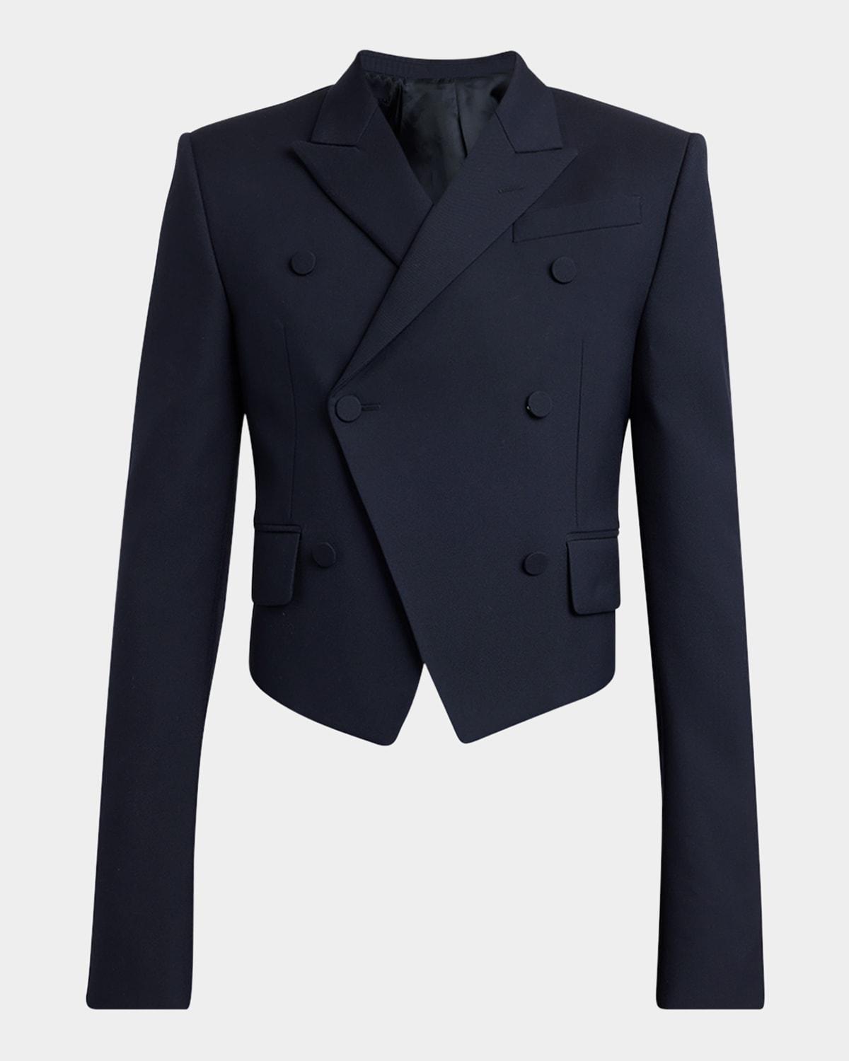 ジャケット alexander mcqueen DOUBLE-BREASTED JACKET (684125_QFAAN9000) Men's Double-breasted Shrunken Jacket in White | Alexander