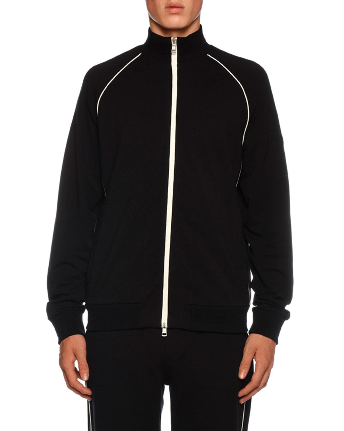 Moncler Cotton Men's Piped Track Jacket in Navy (Blue) for Men - Lyst