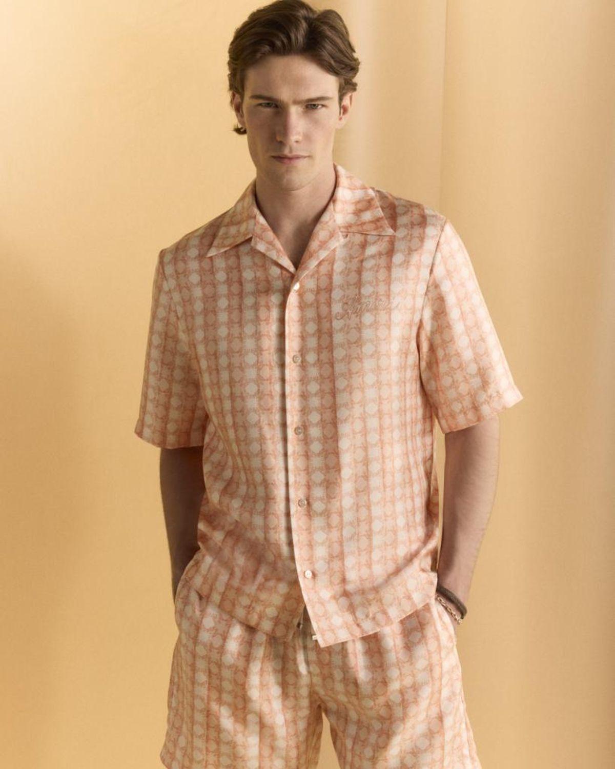 Amiri Apos;S Silk Ma Quad Bowling Shirt in Red for Men | Lyst