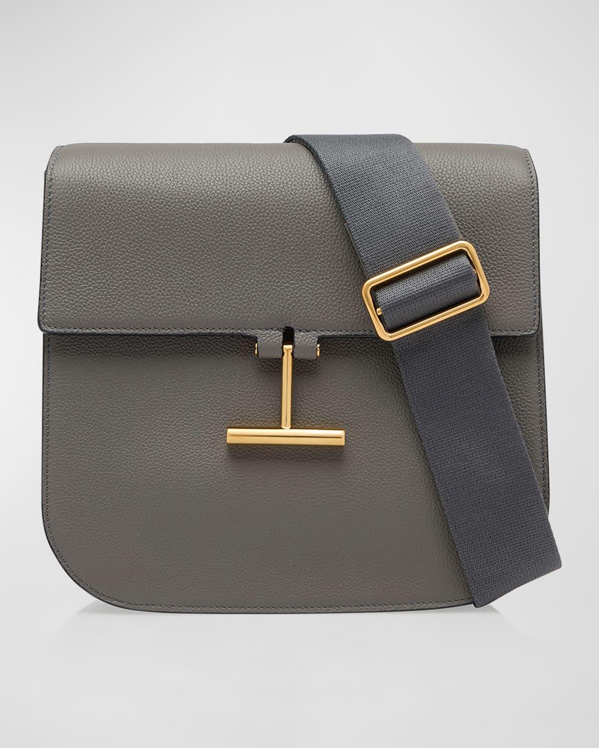 Tom Ford Tara Medium Leather Saddle Crossbody Bag in Gray Lyst