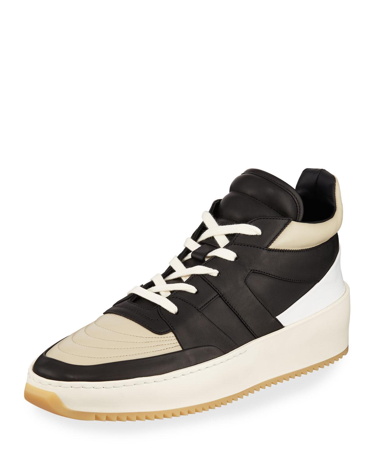 Fear Of God Men's Two-tone Leather Mid-top Basketball Sneakers in Gray ...