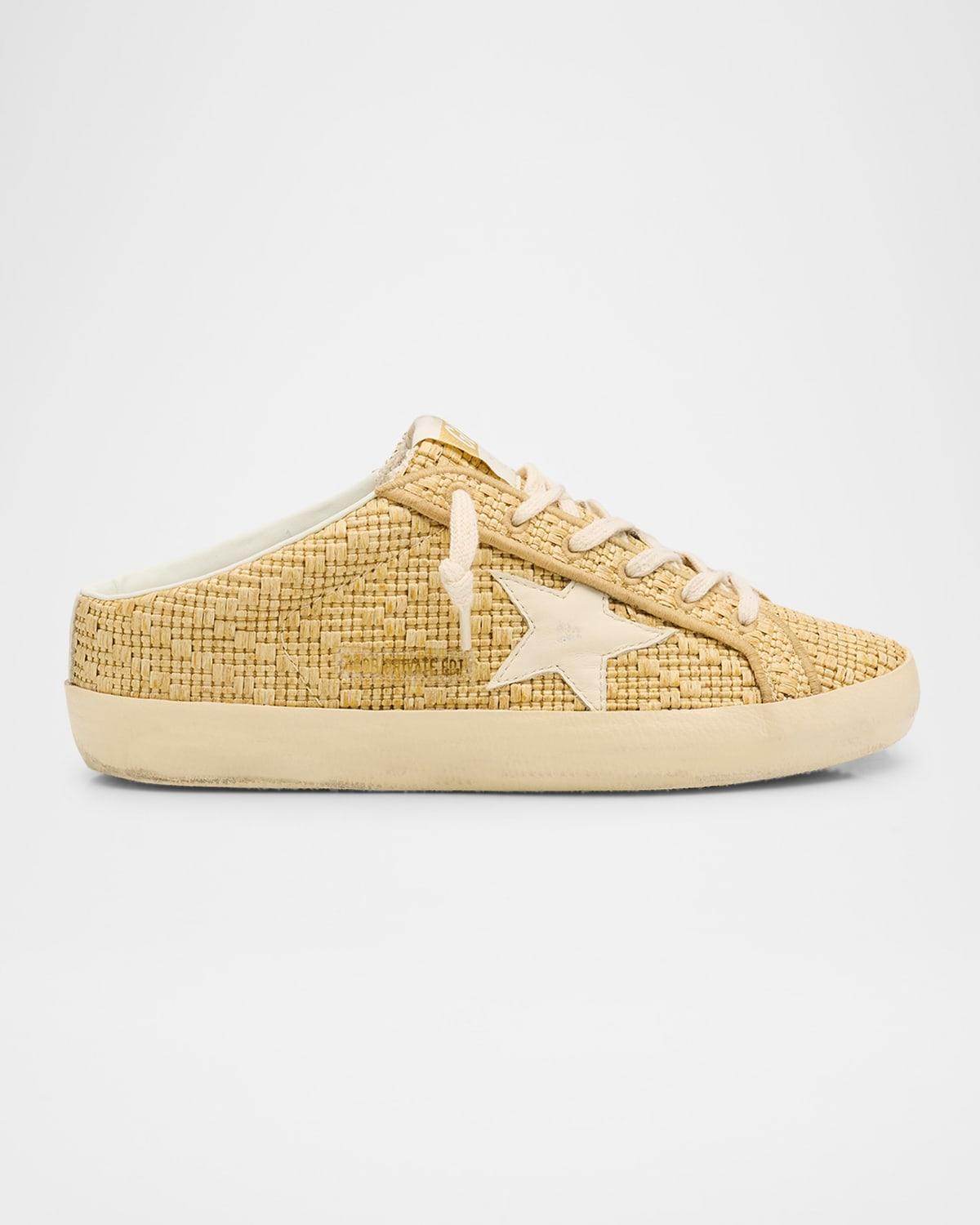Golden Goose Superstar Sabot Raffia Low-Top Sneakers in