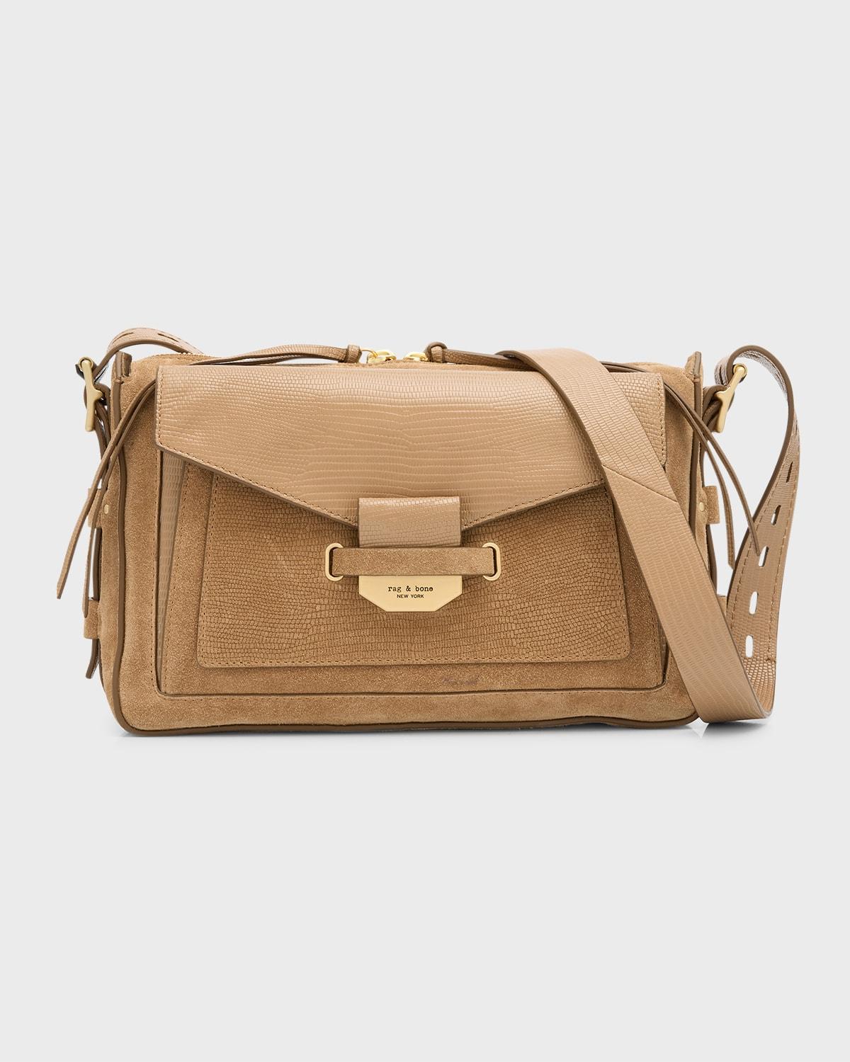 Rag & Bone Field Lizardembossed Leather Messenger Bag in Natural Lyst