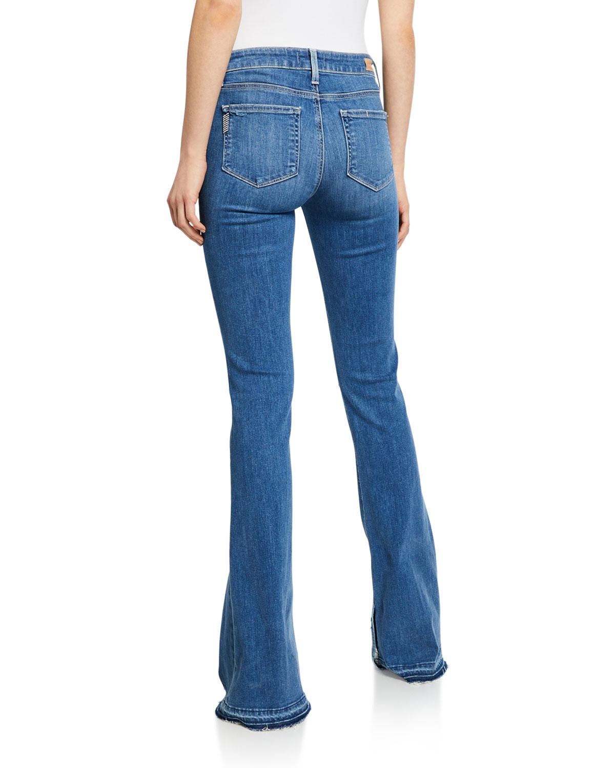PAIGE Denim Lou Lou Flare Jeans With Released Hem in Blue - Lyst
