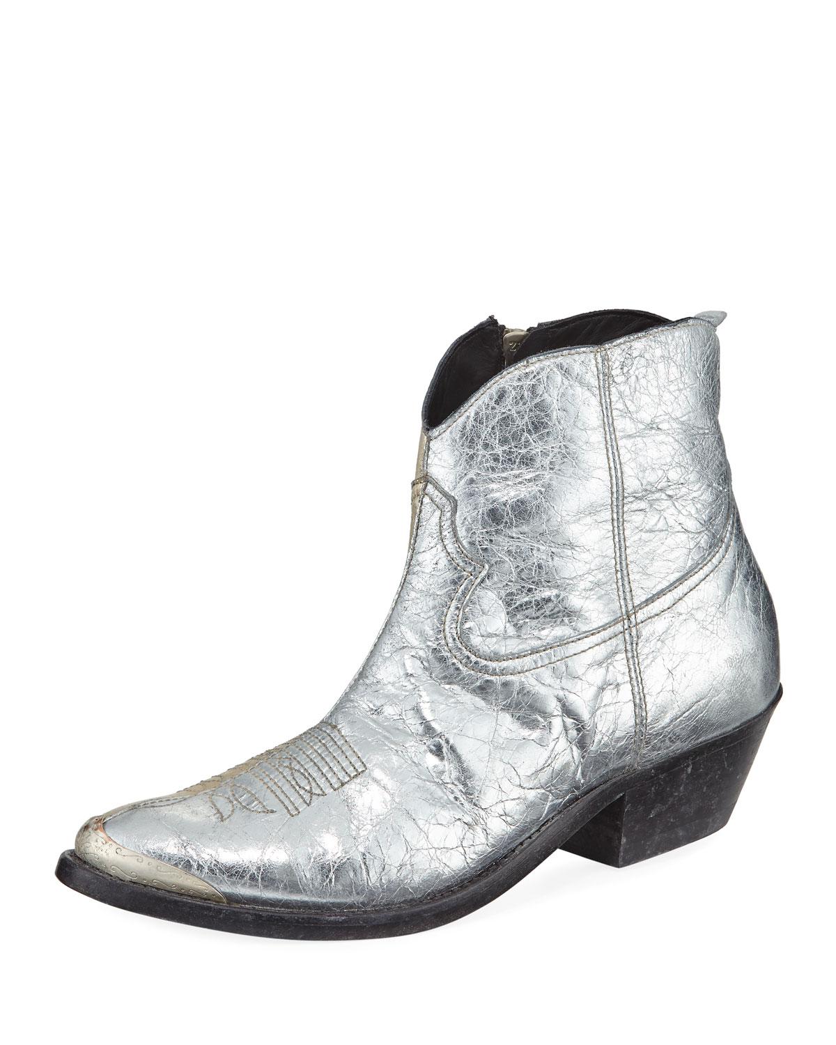 metallic western booties