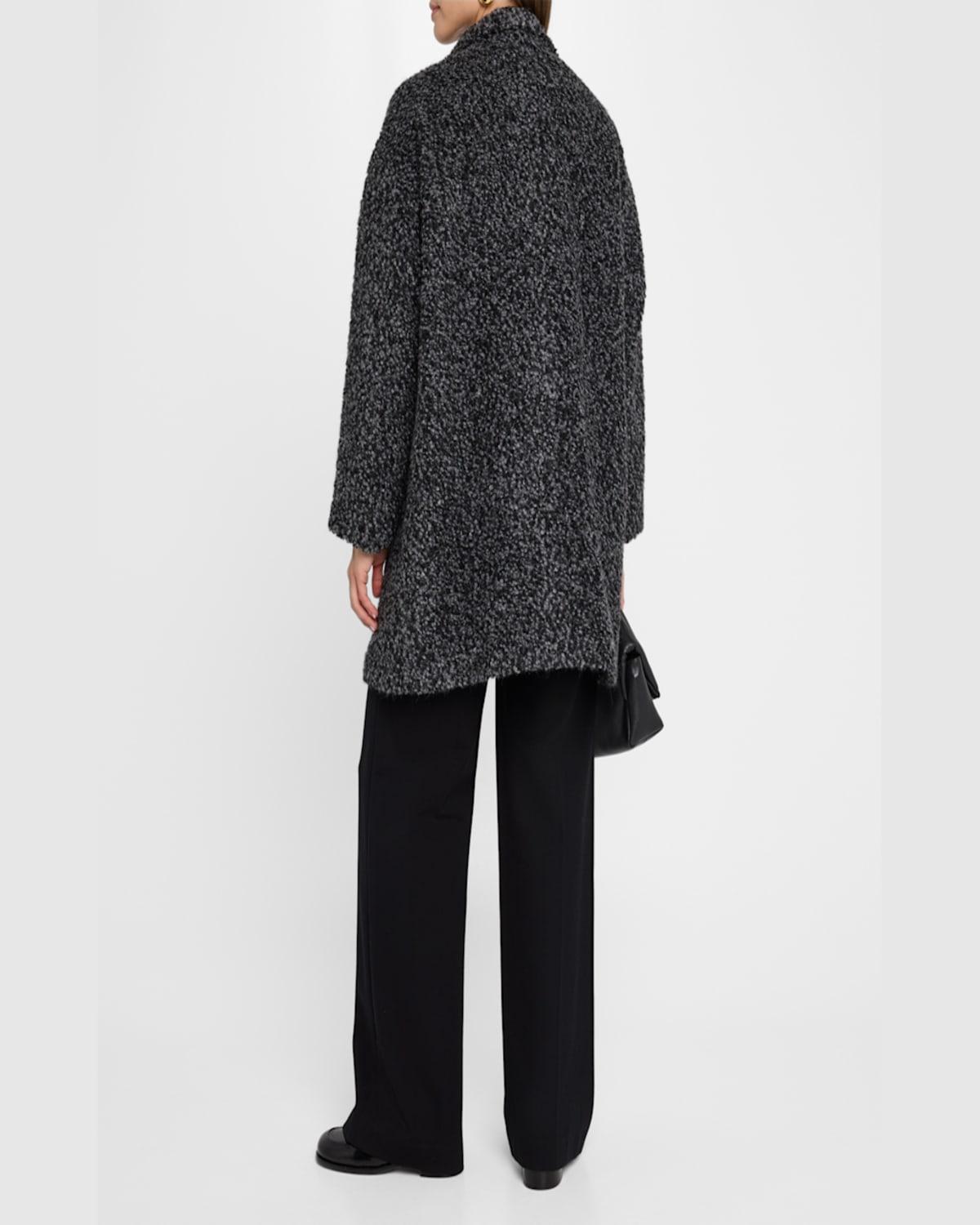Eileen Fisher Snap Front Curly Alpaca Wool Coat in Black Lyst