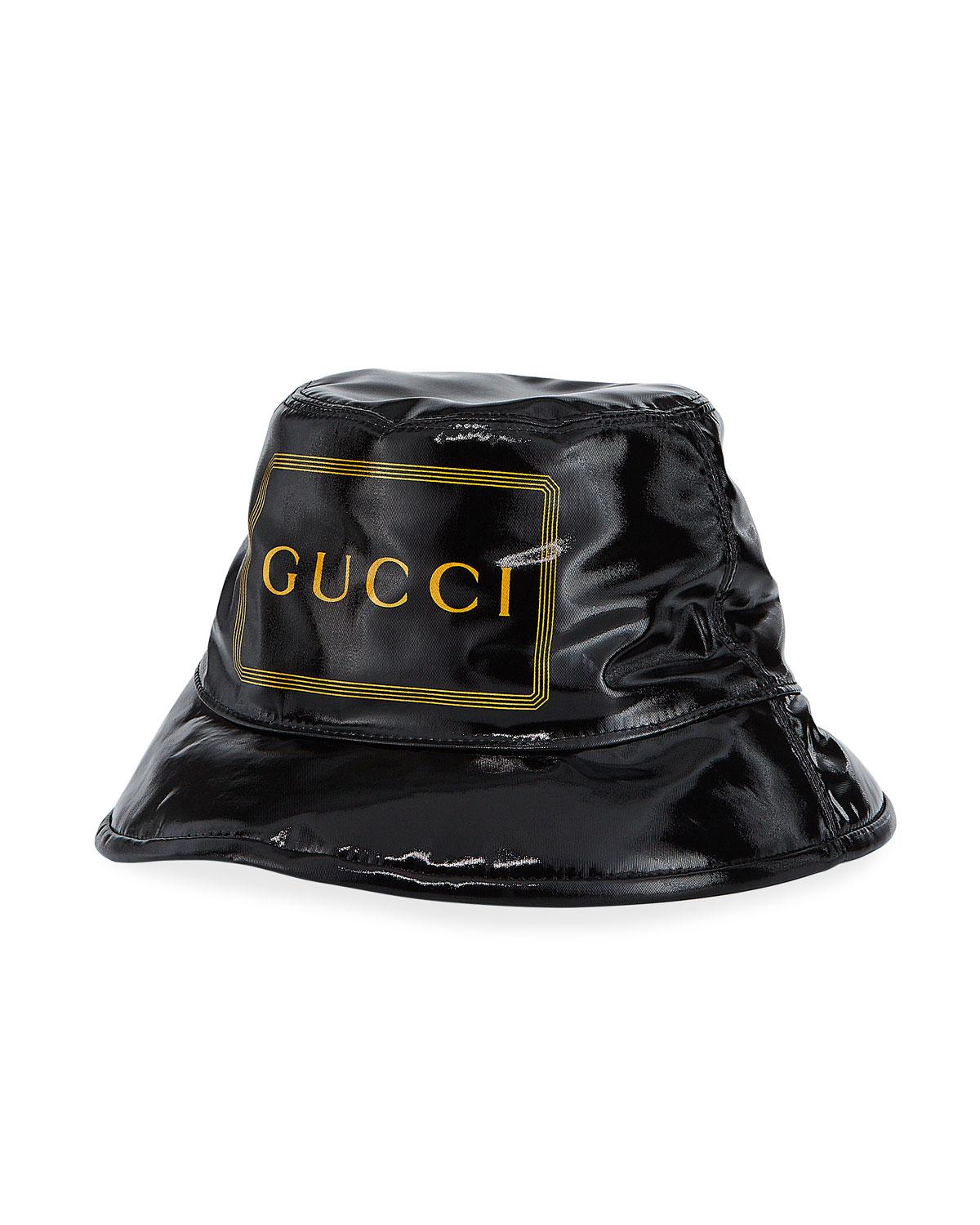 Gucci Mens Black Logo Bucket Hat for Men - Lyst