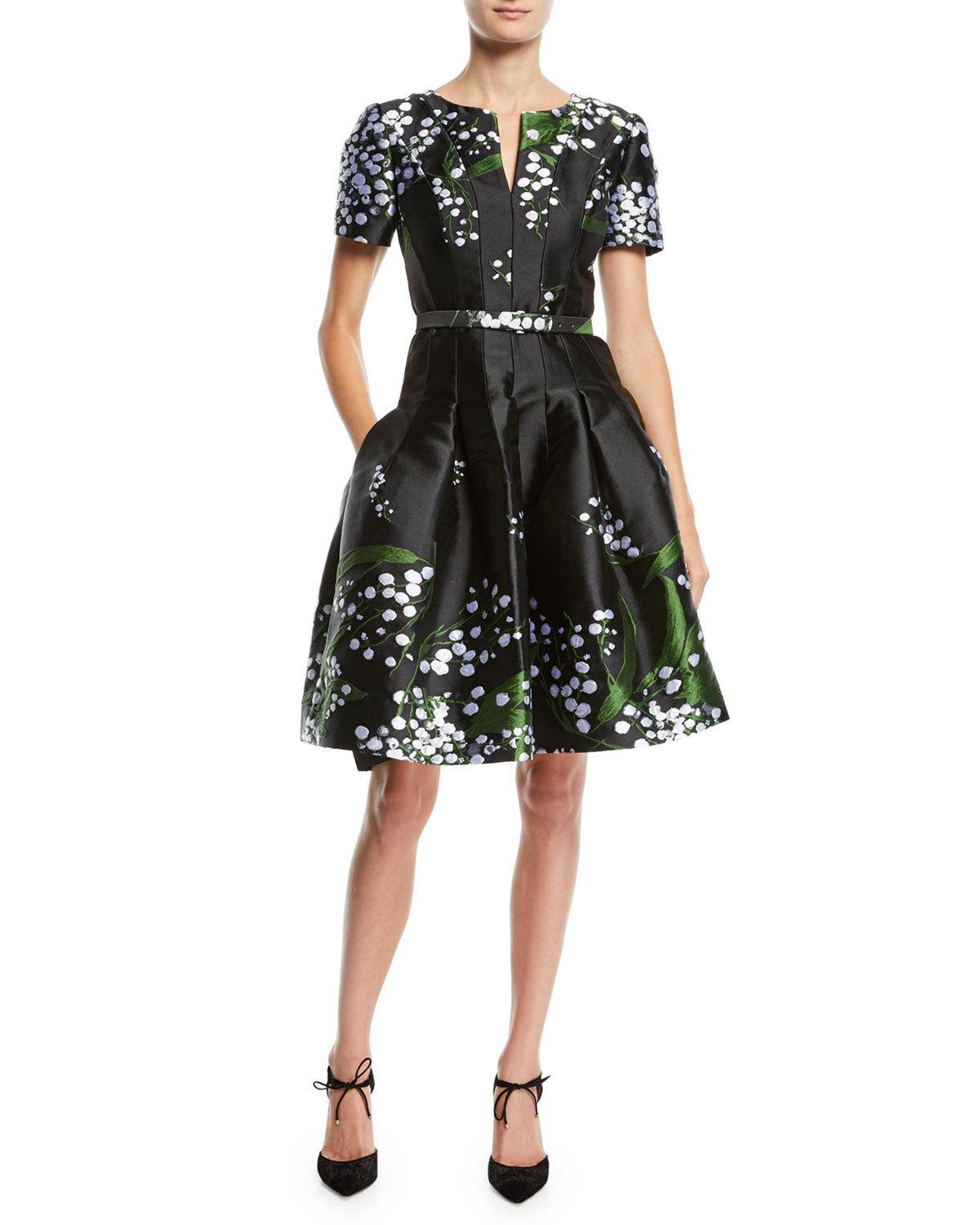 oscar de la renta fit and flare dress