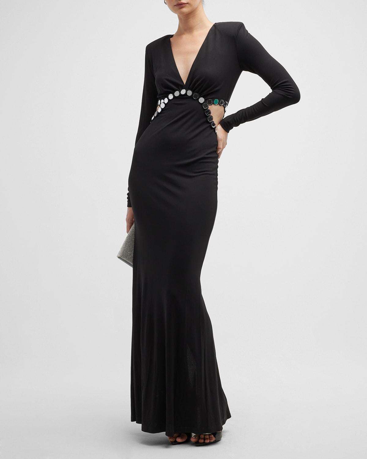 Ramy Brook Brooks Cutout Sequin-embellished Gown in Black | Lyst