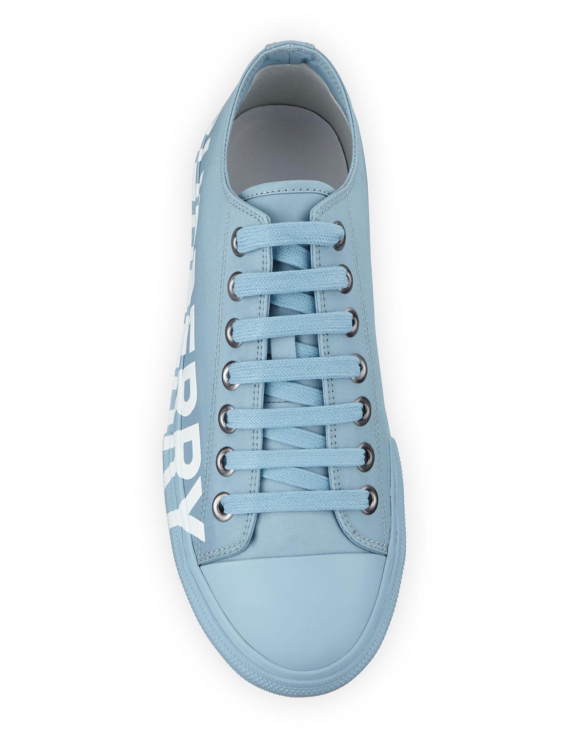 Burberry Men's Larkhall Logo-print Cotton Gabardine Sneakers in