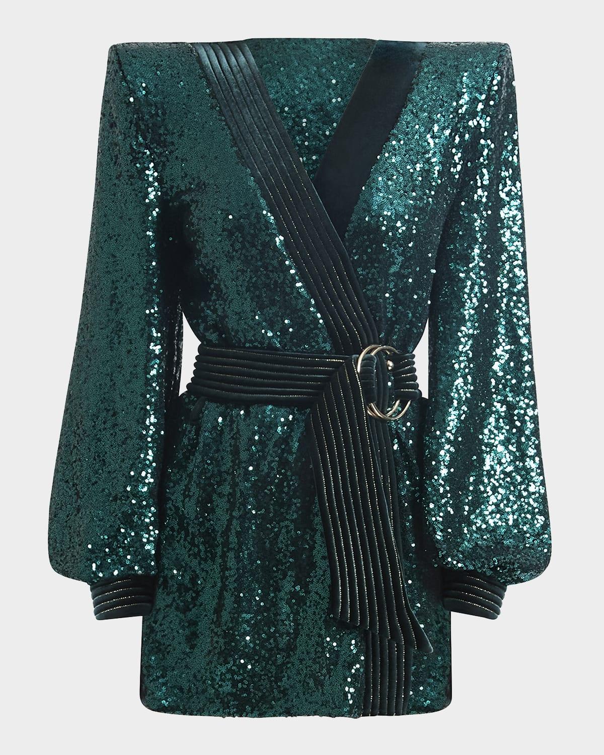 glitter bodycon prom dress Camila Green Sequin Wrap Over Midi dress – Girl In Mind
