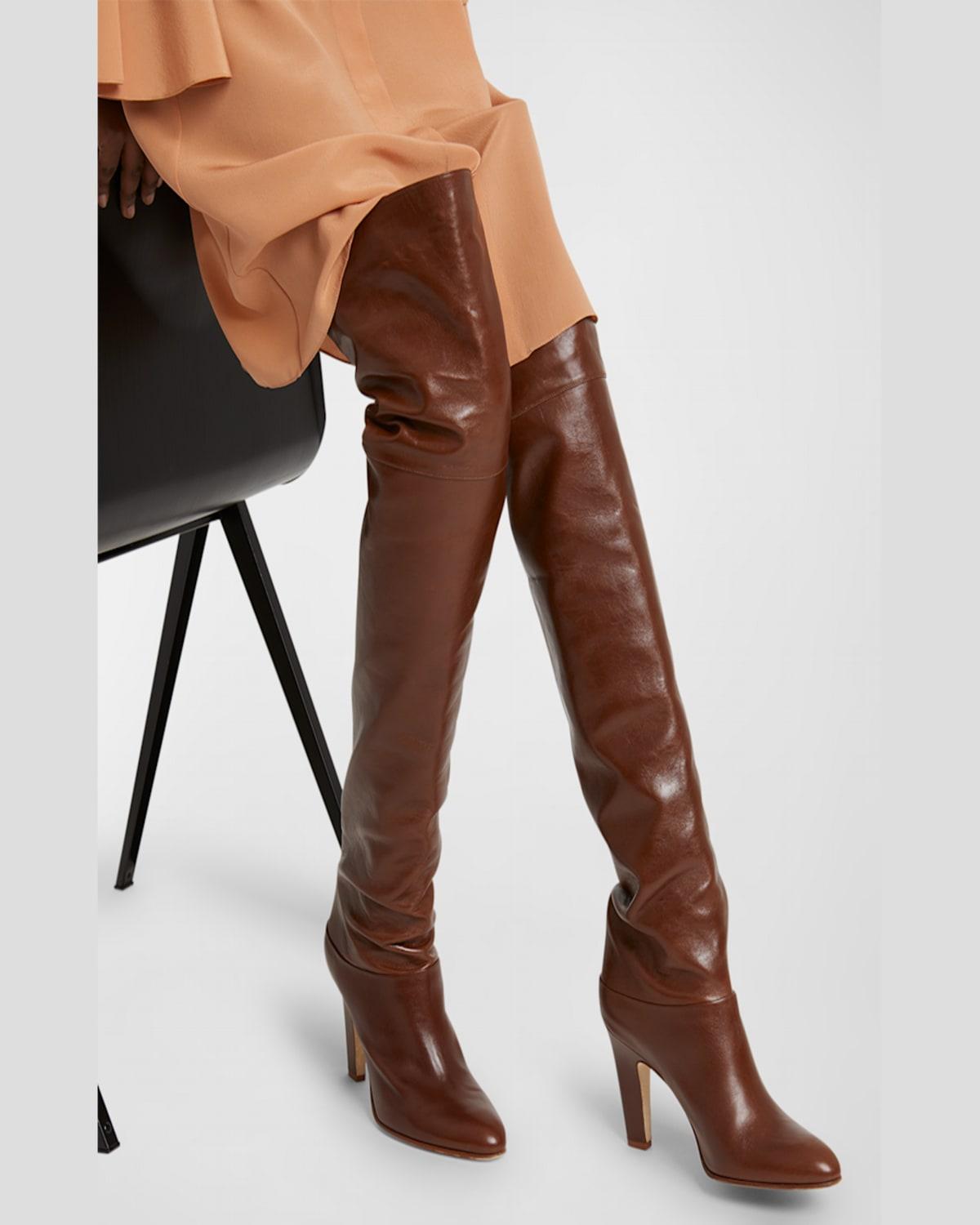 Chloe Eve Leather Over The Knee Boots in Purple Lyst