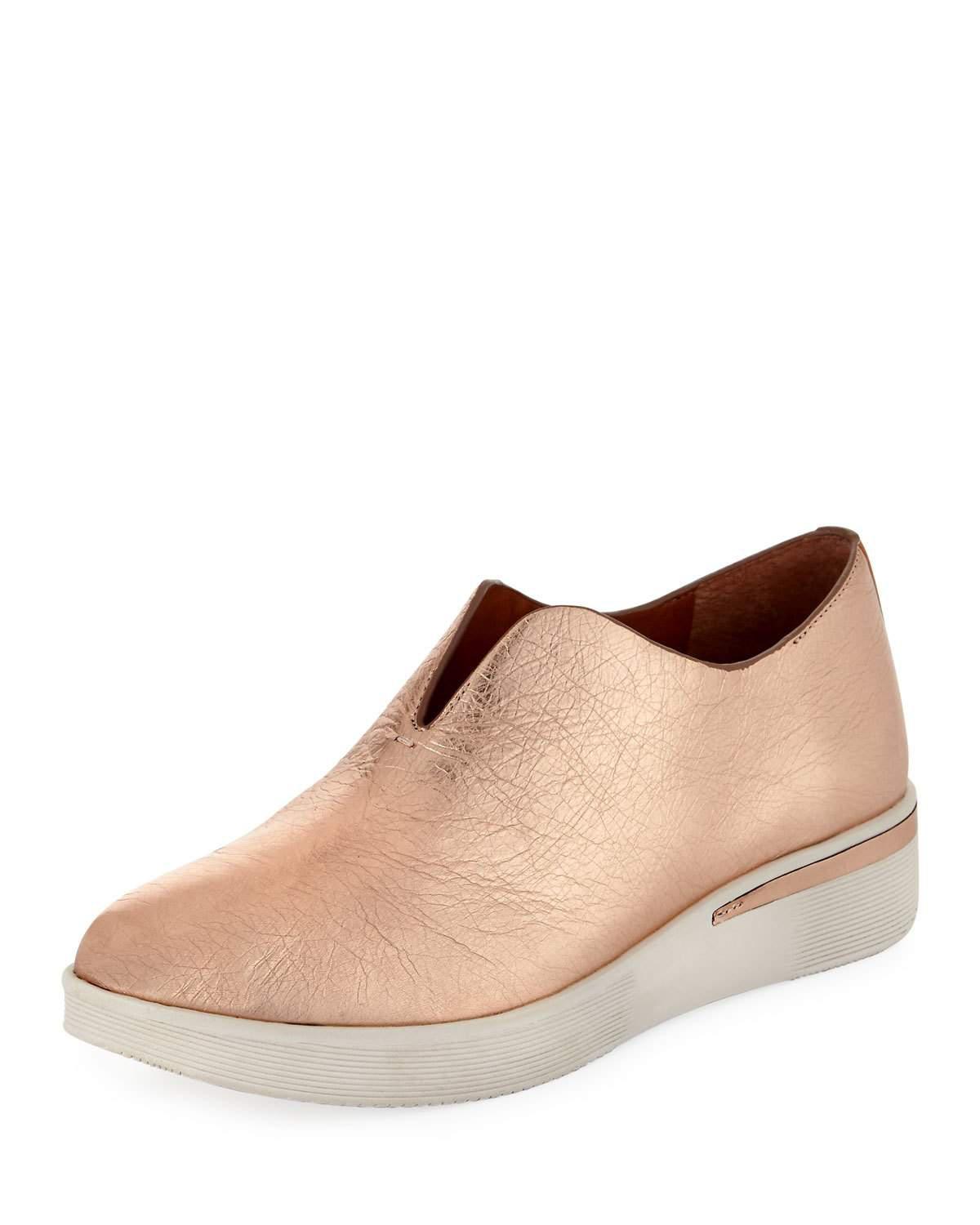 Gentle Souls Leather Hanna Slipon Metallic Sneaker Lyst