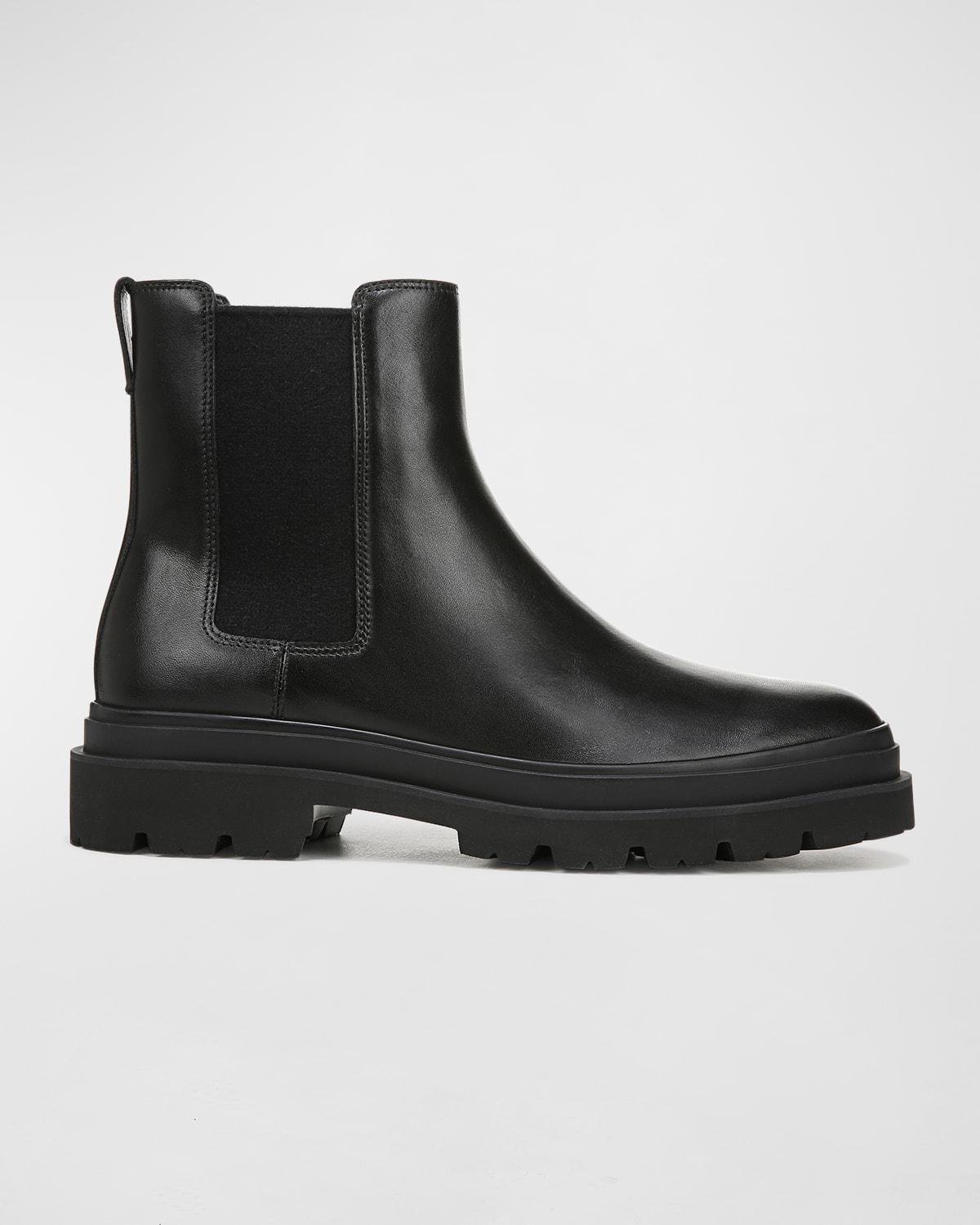 Vince Rivers Leather Lug-sole Chelsea Boots in Black for Men | Lyst