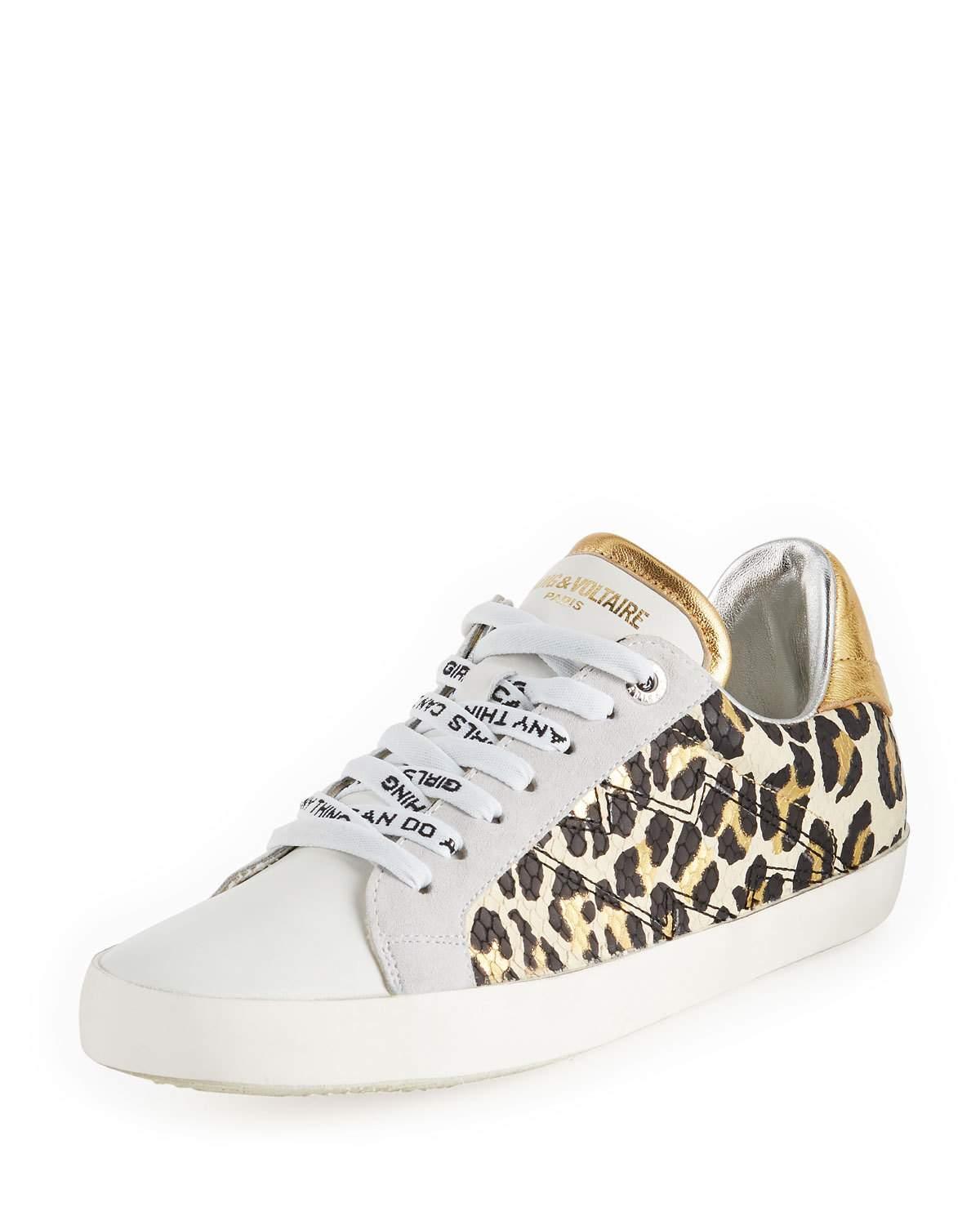 Zadig & Voltaire Suede Leo Wild Platform Sneakers in Leopard (White ...