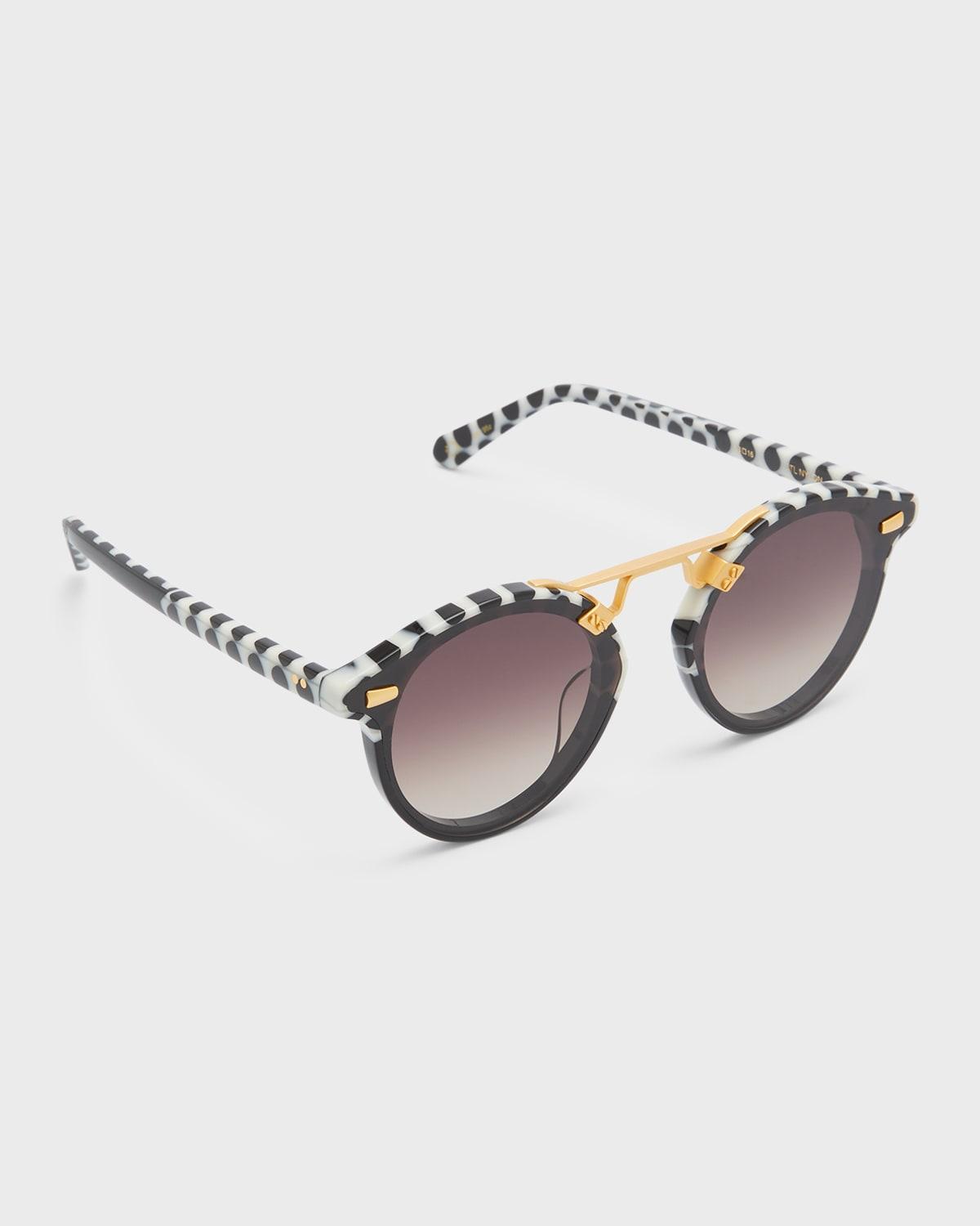 Krewe Stl Nylon Round Acetate Aviator Sunglasses Lyst