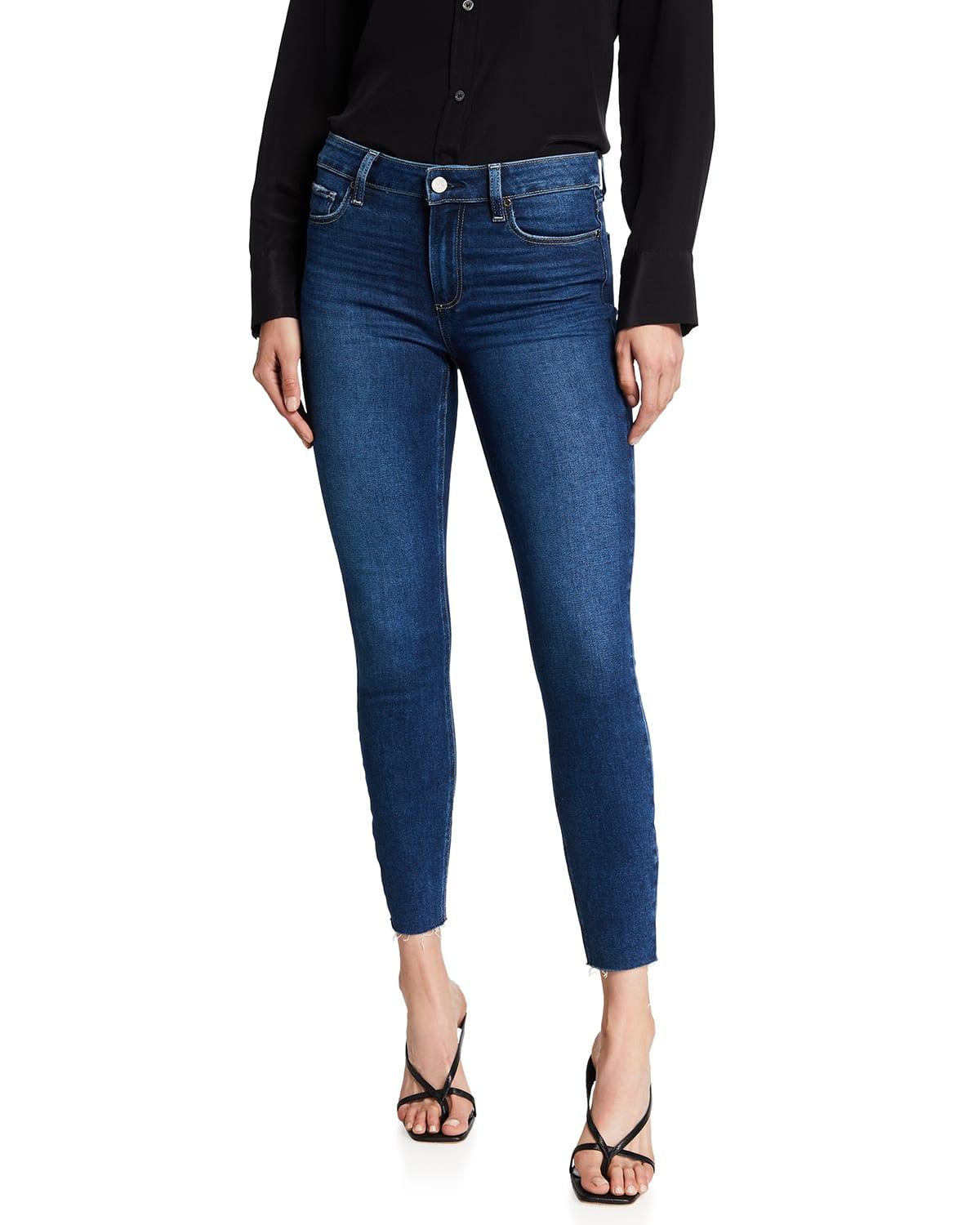 PAIGE Verdugo Ankle Skinny Jeans With Raw Hem in Blue | Lyst