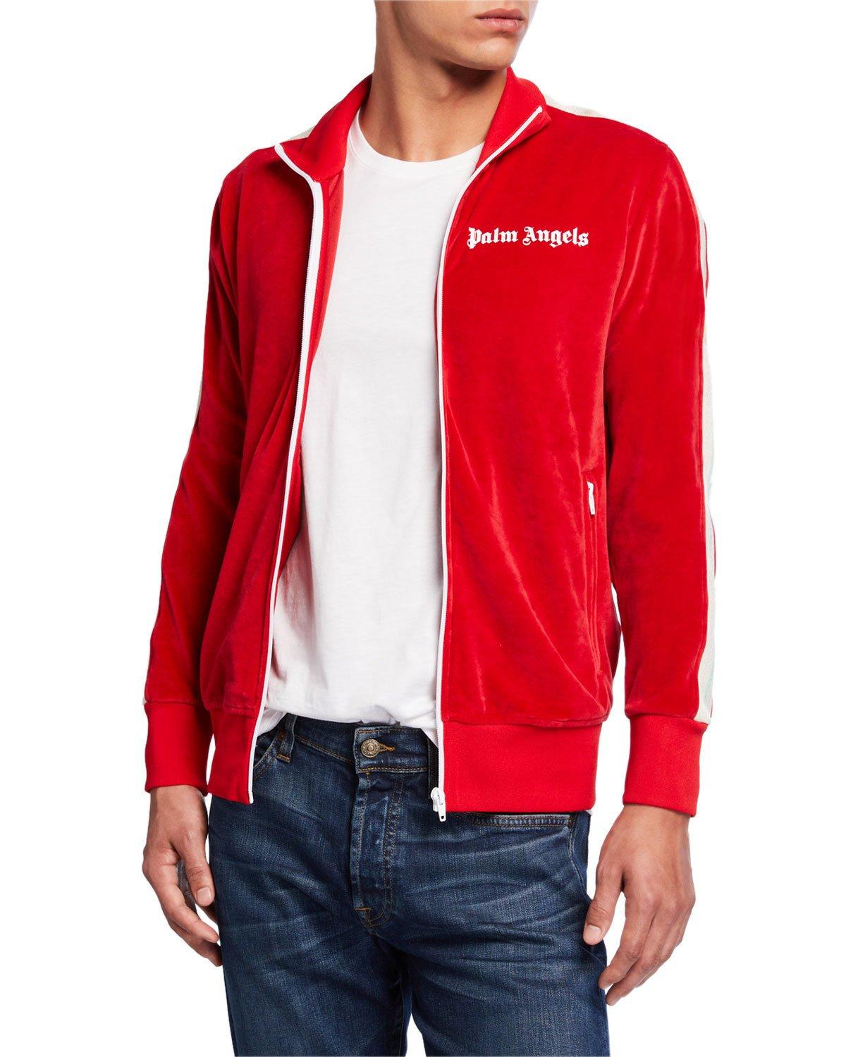 Palm Angels Cotton Men's Logo-embroidered Chenille Track Jacket for Men ...