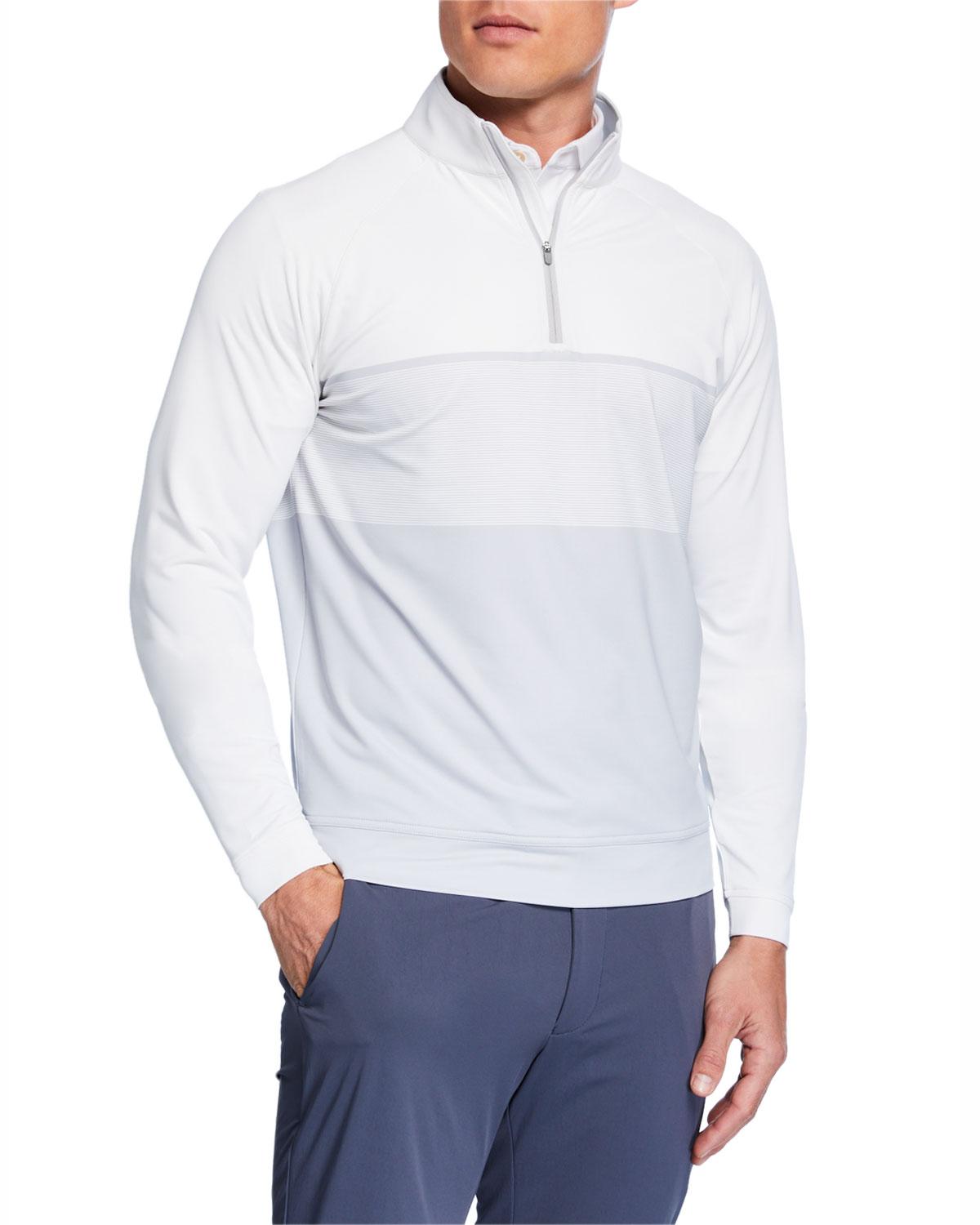 Peter Millar Synthetic Men's Engineered-stripe Quarter-zip Raglan ...