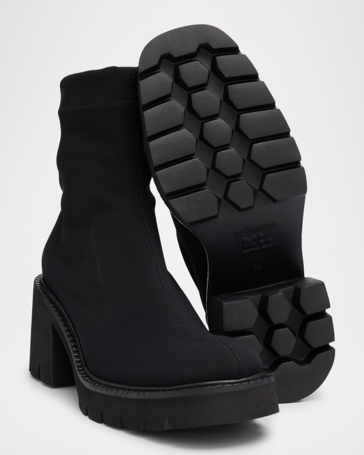 Pedro Garcia Zilia Stretch Nylon Ankle Booties in Black | Lyst