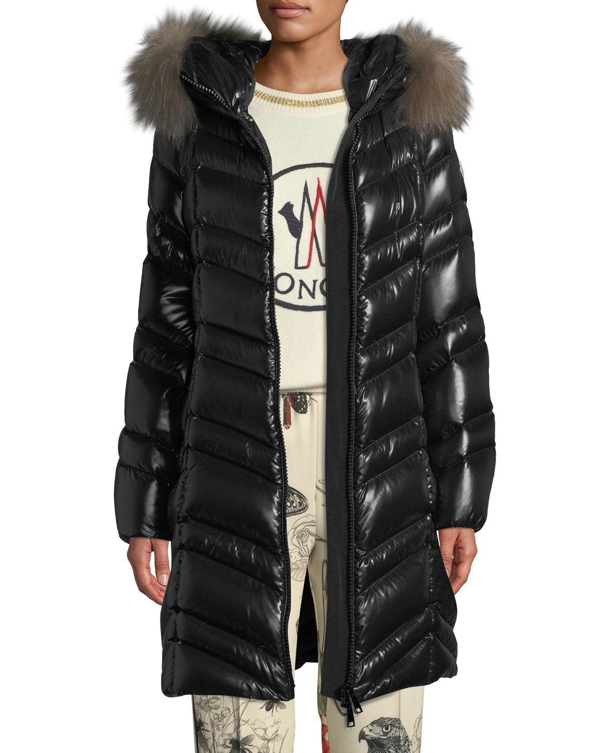 Moncler Synthetic Fulmar Hooded Puffer Coat W/ Removable Fur Trim in ...