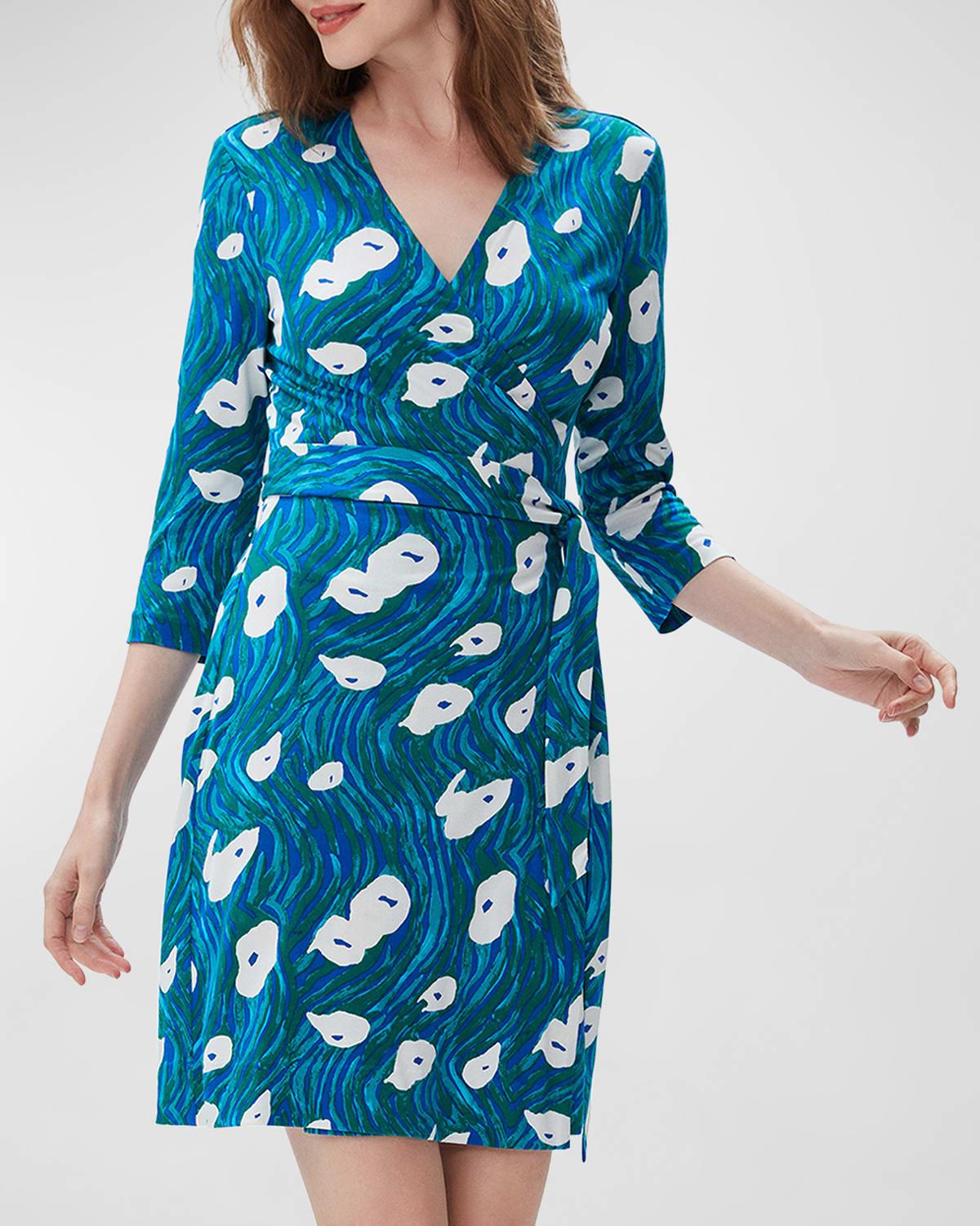 Diane von Furstenberg Julian Wrap Mini Dress in Blue | Lyst