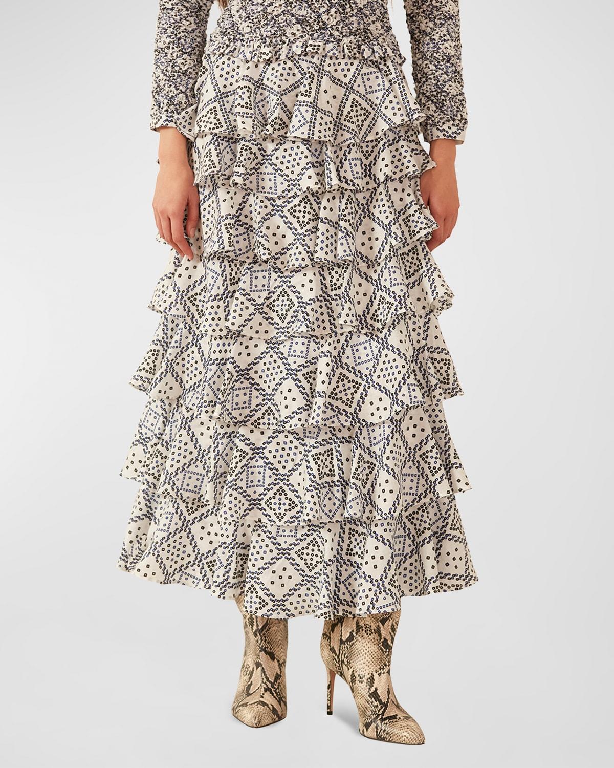 tash tiered maxi skirt