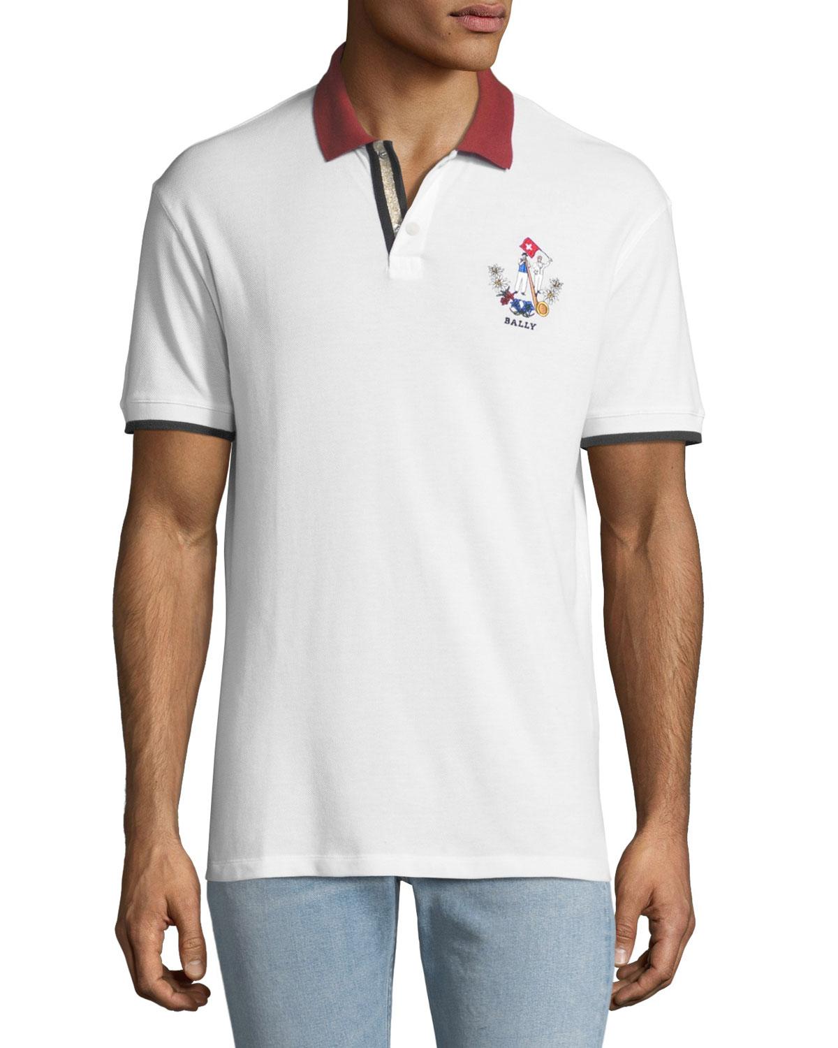 Bally Animals Polo Shirt in White for Men | Lyst