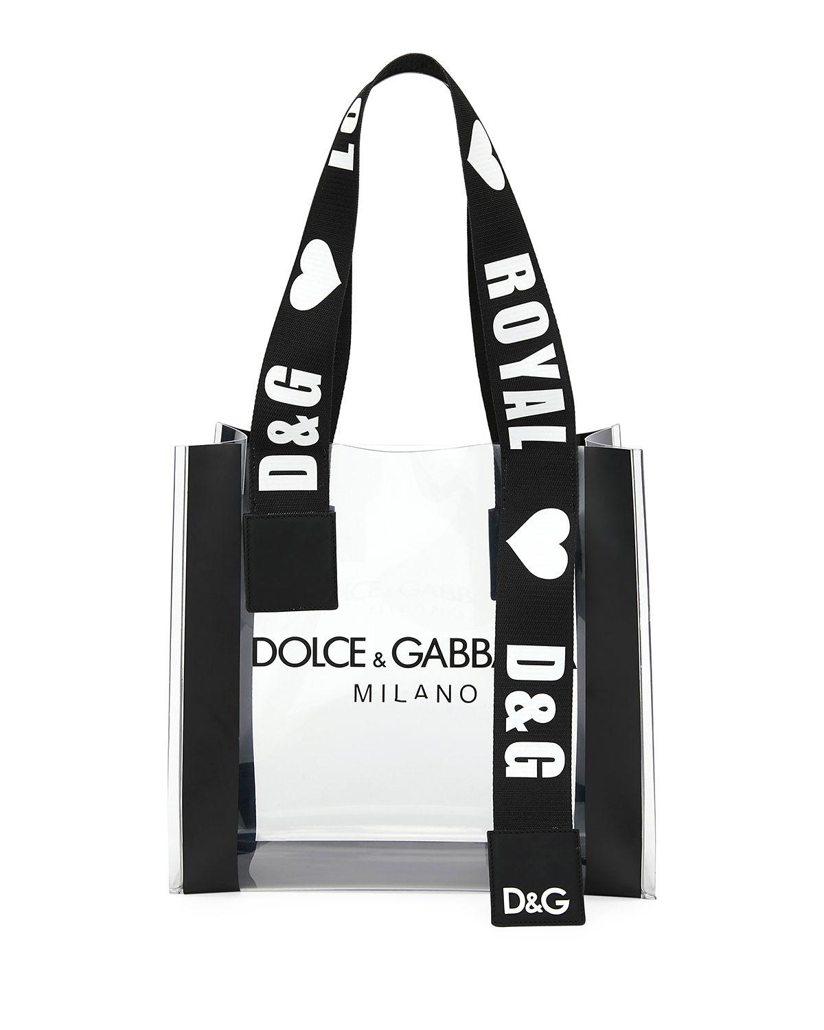 Dolce & Gabbana Black Logo-print Pvc Tote Bag | Lyst