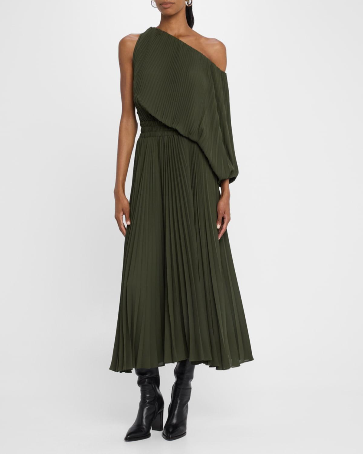 slim fit dress slacks A.L.C. Sara Gown, Green / 6