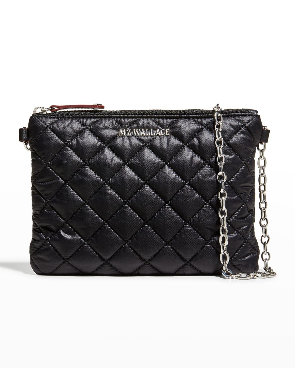 MZ Wallace Ruby Quilted Nylon Crossbody Bag in Black | Lyst