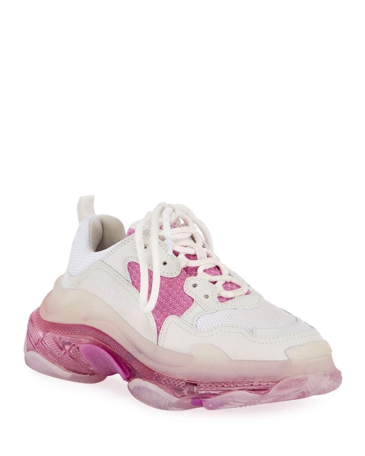 white and pink balenciaga shoes