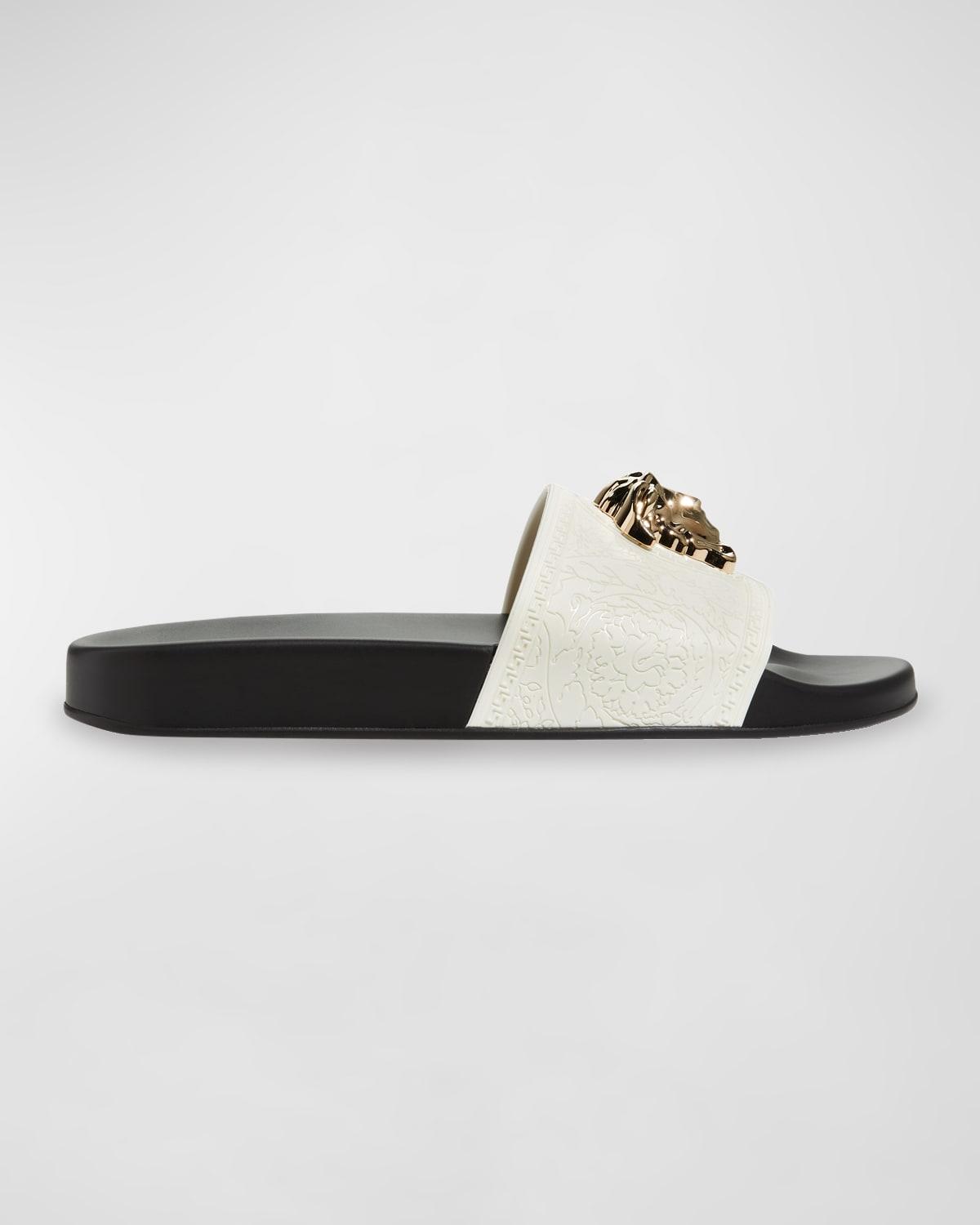 Versace Medusa Rubber Pool Slides in White Lyst