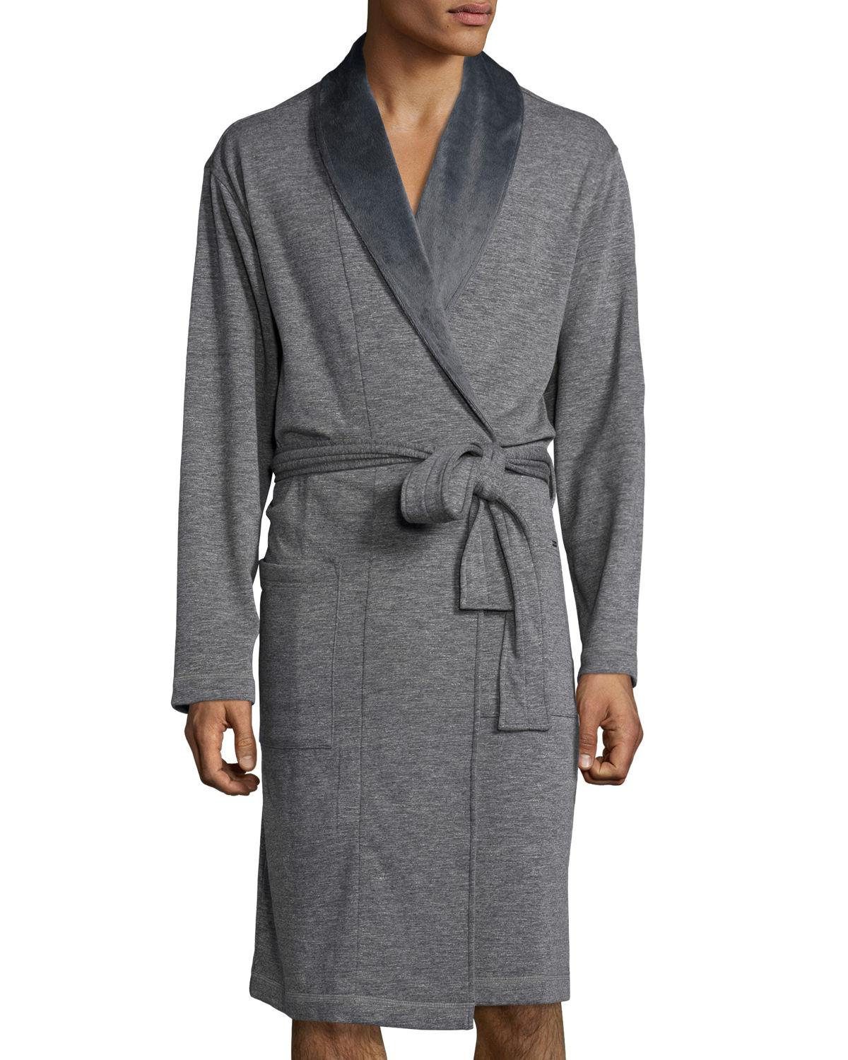 UGG Robinson Lightweight Doubleknit Fleece Robe in Granite (Gray) for
