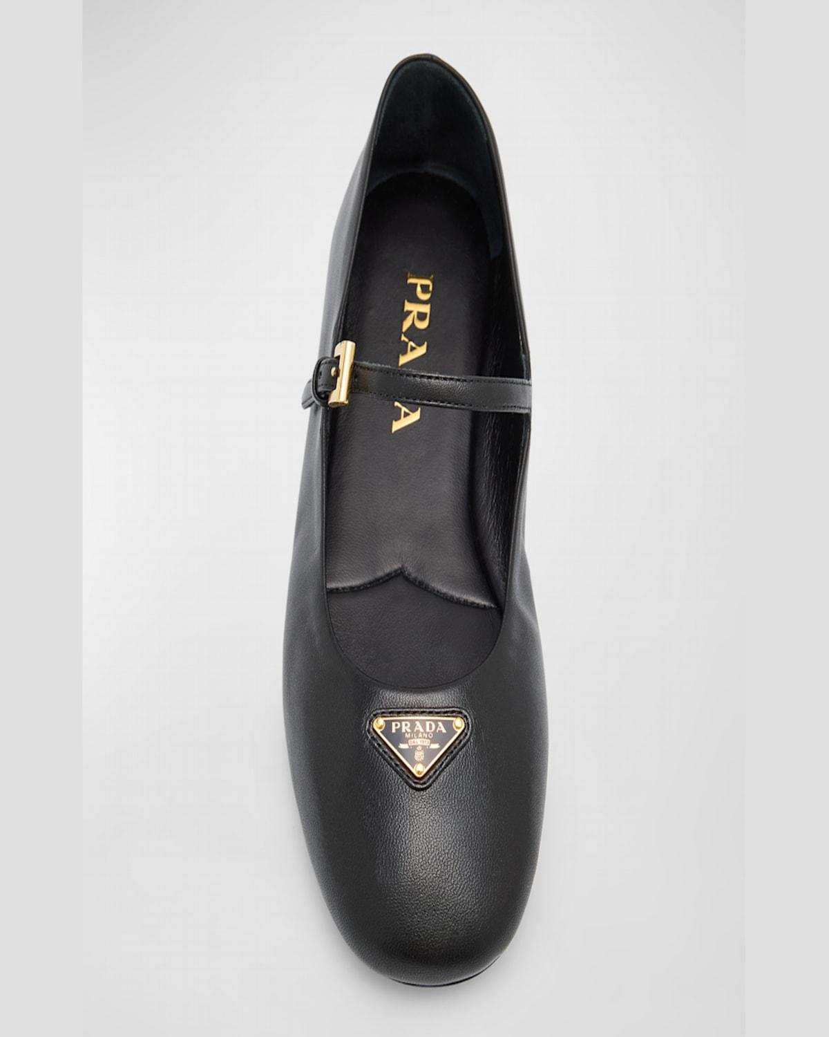 フラットシューズ Prada Black Lamb Leather Ballerinas With Decorative Straps $_57.JPG?set_id=880000500F