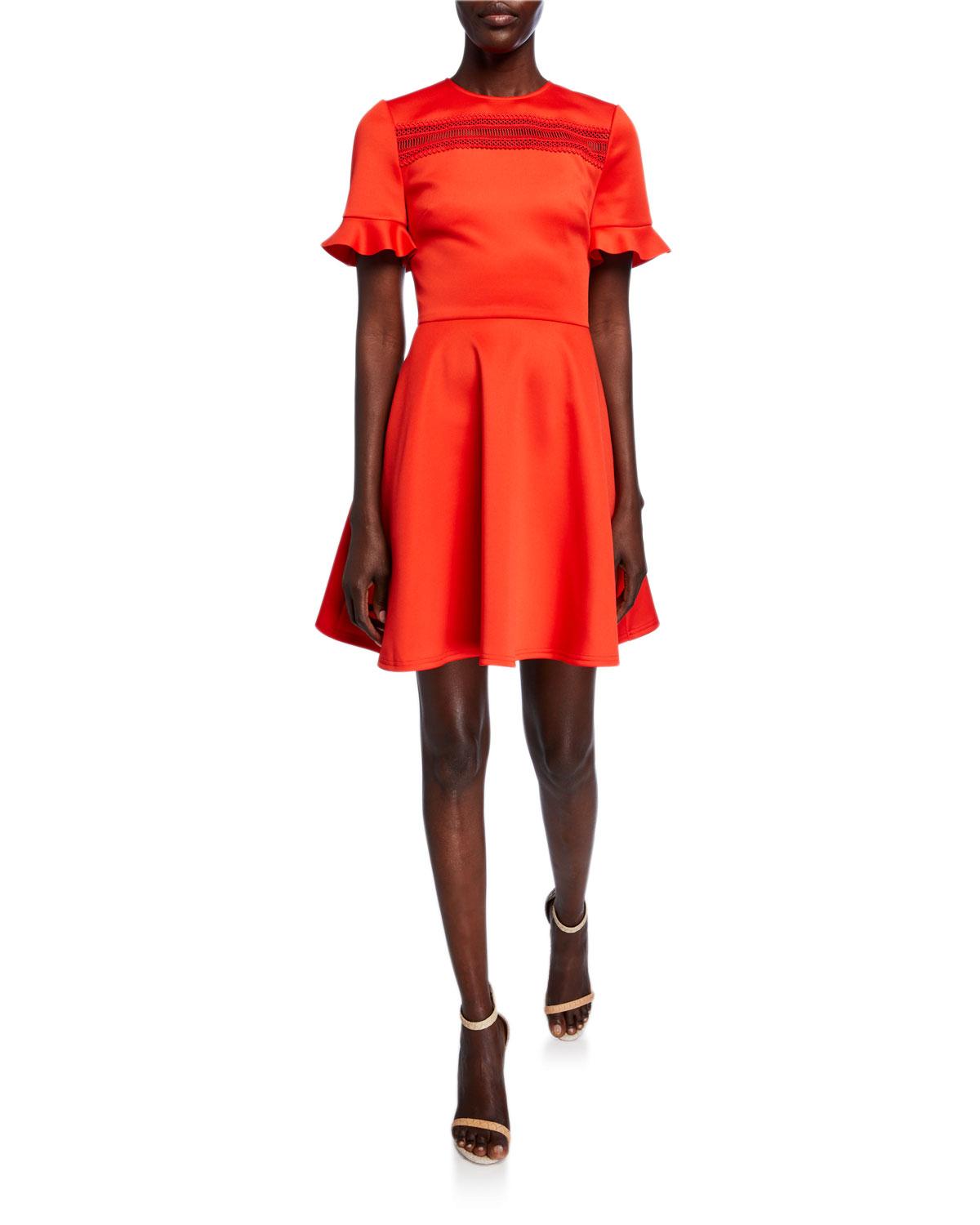 ted baker red ruffle dress