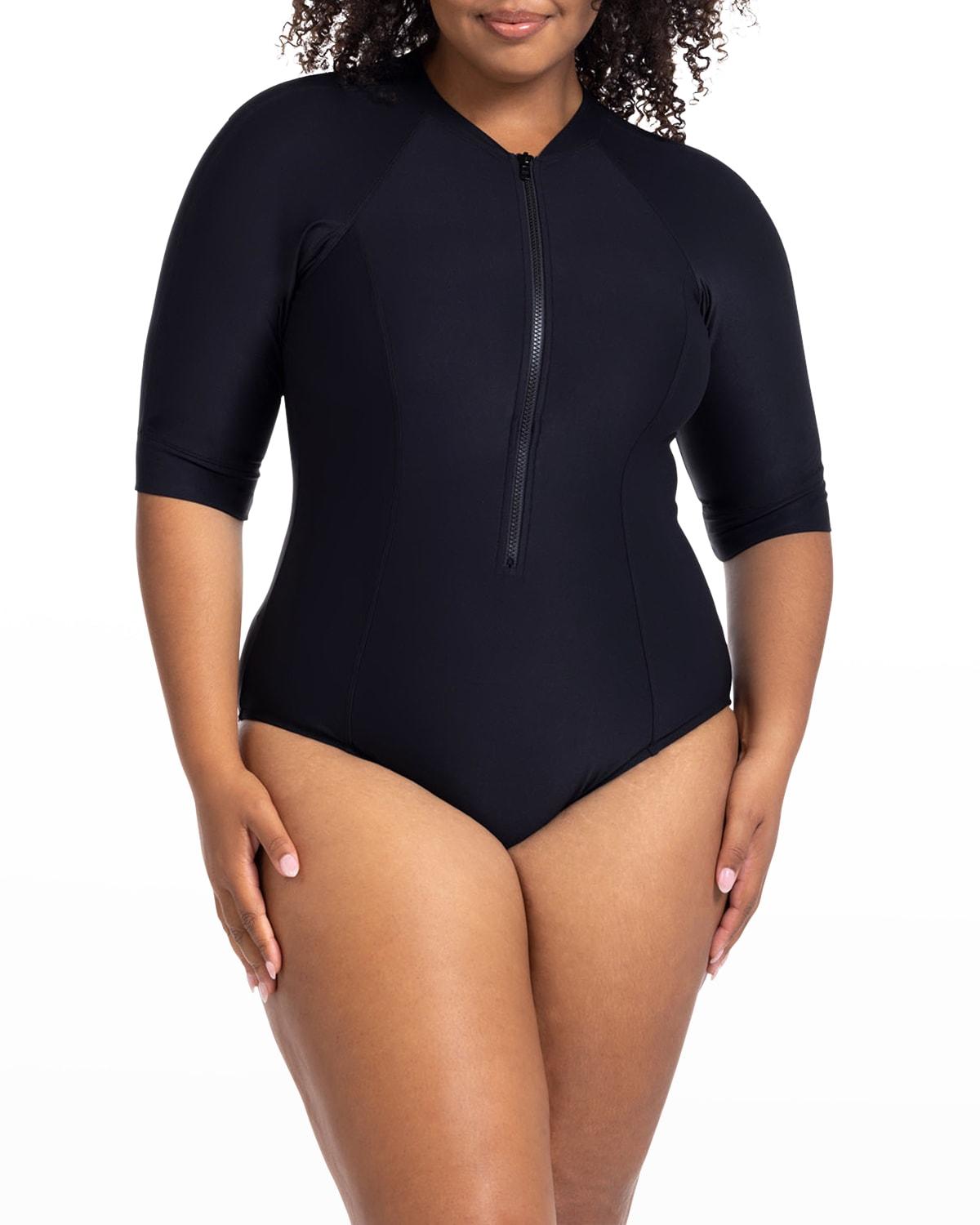 Artesands Seurat Onepiece Rashguard Swimsuit (cdd Cup) in Blue Lyst