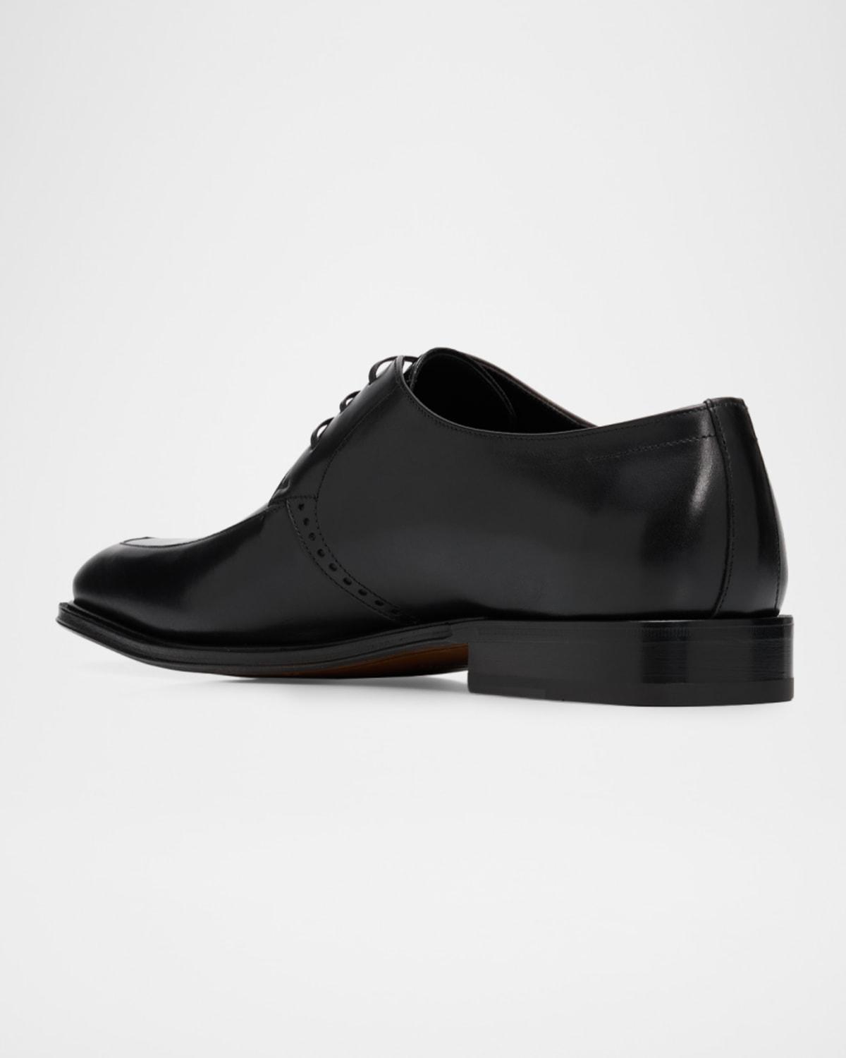 Salvatore Ferragamo Men’s Black Suede Derby Lace-Up Shoes Salvatore Ferragamo Black Leather Lace Up Derby Size 41.5  main image 4