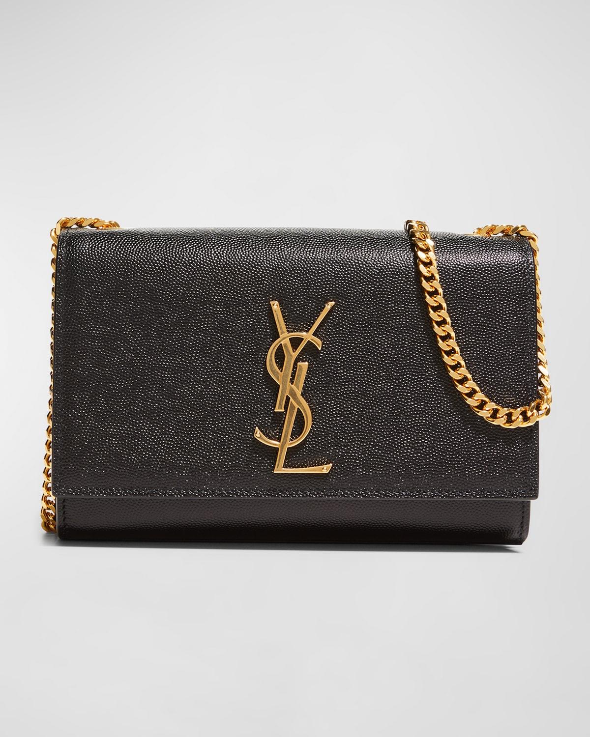 Saint Laurent Kate Small Ysl Monogram Grain De Poudre Crossbody Bag On