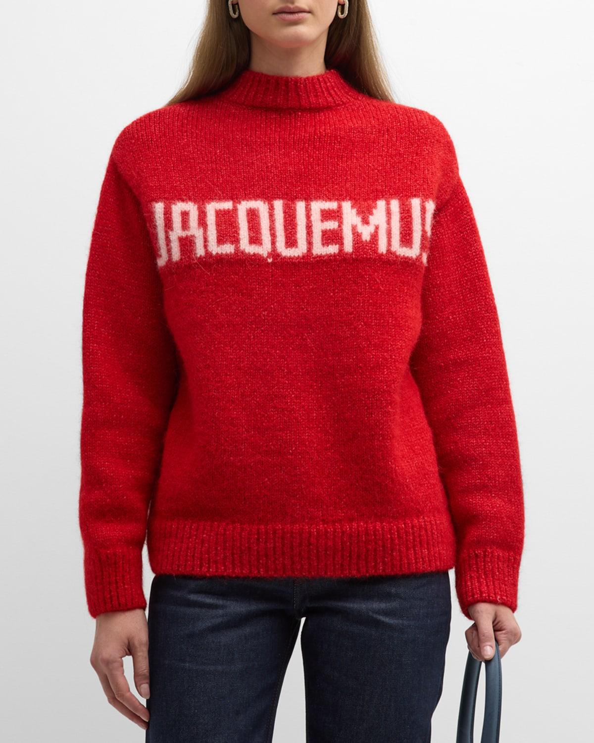 Jacquemus Pavane Logo-back Wool Knit Sweater in Red | Lyst