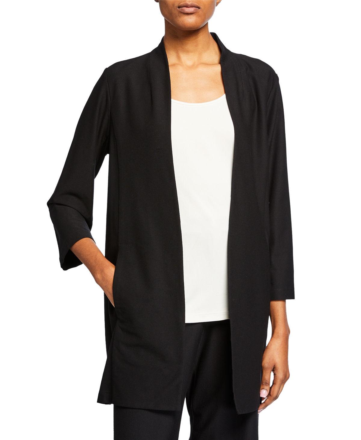 Eileen Fisher Synthetic Petite Open-front 3/4-sleeve Lightweight ...