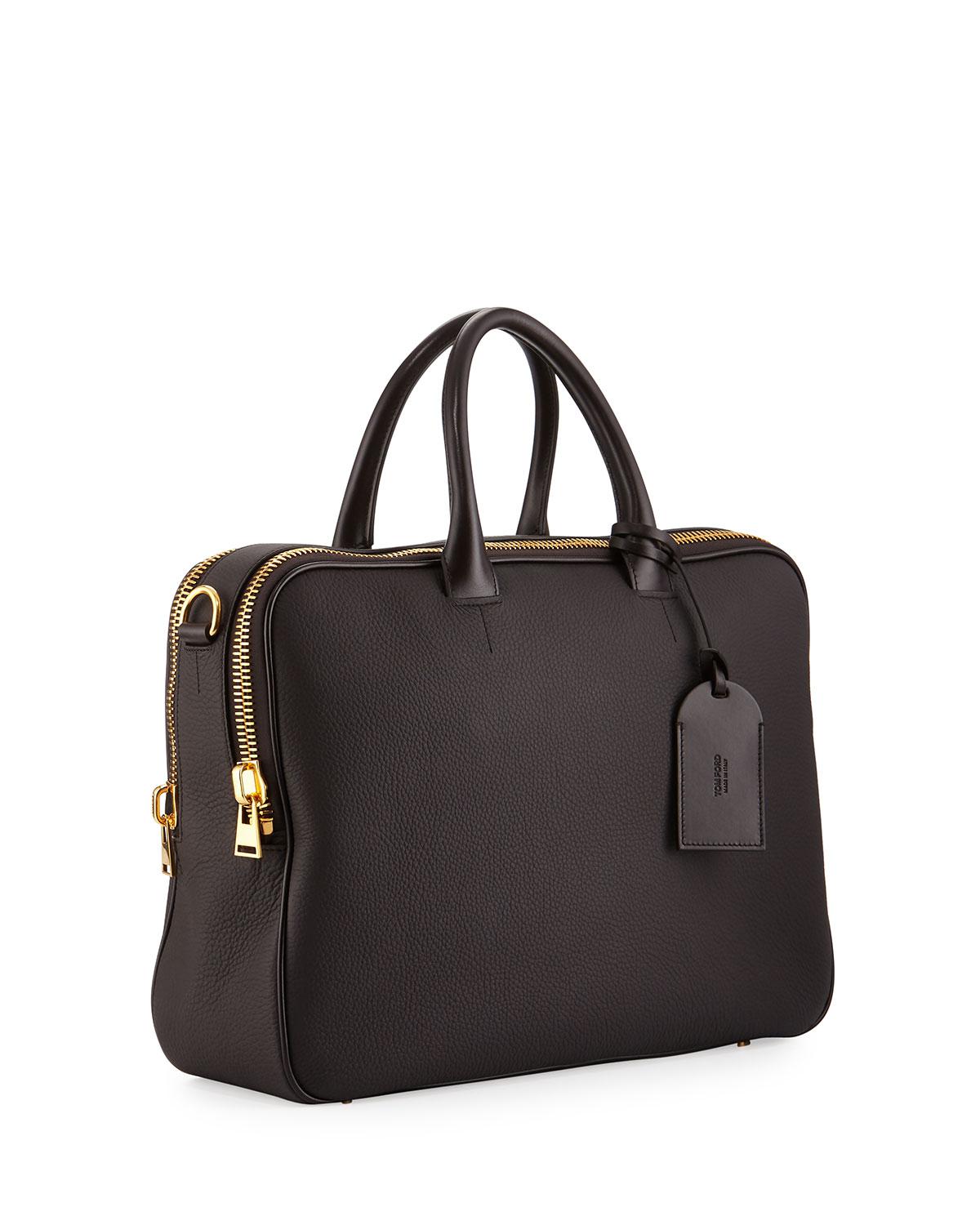 Tom Ford Leather Doublezip Briefcase in Brown for Men Lyst