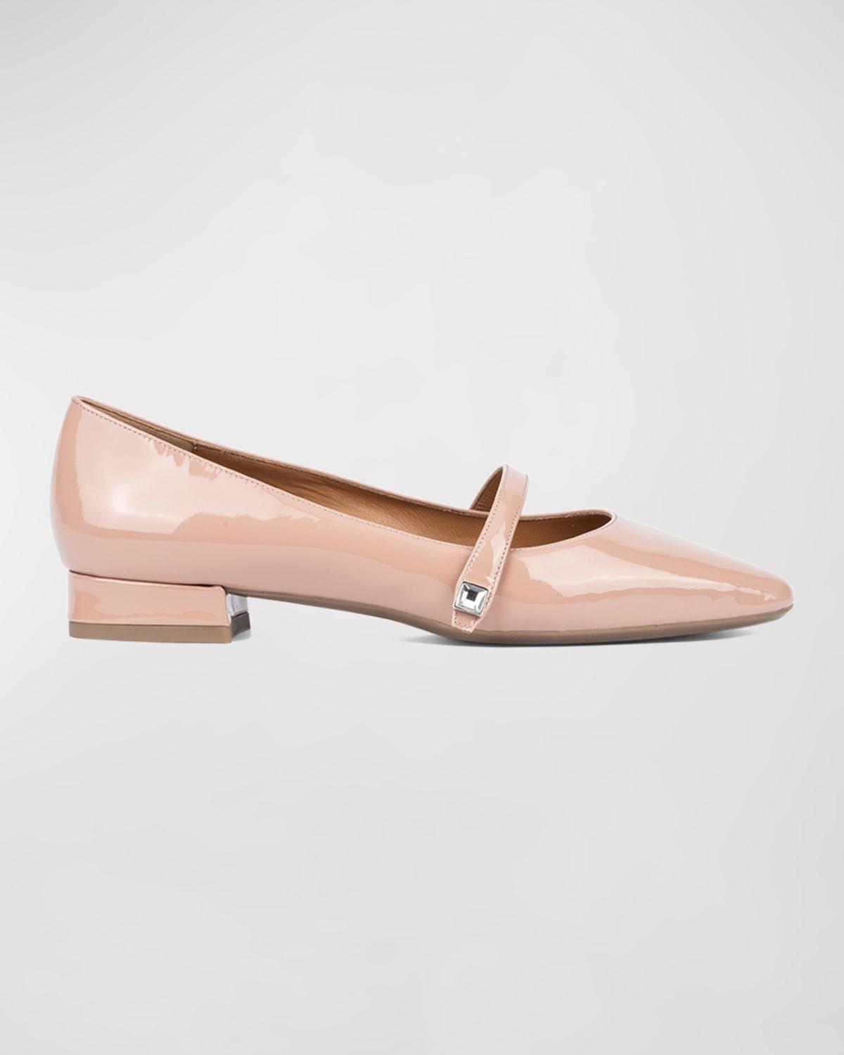 Aquatalia Priya Pointed Patent Mary Jane Flats in Pink Lyst